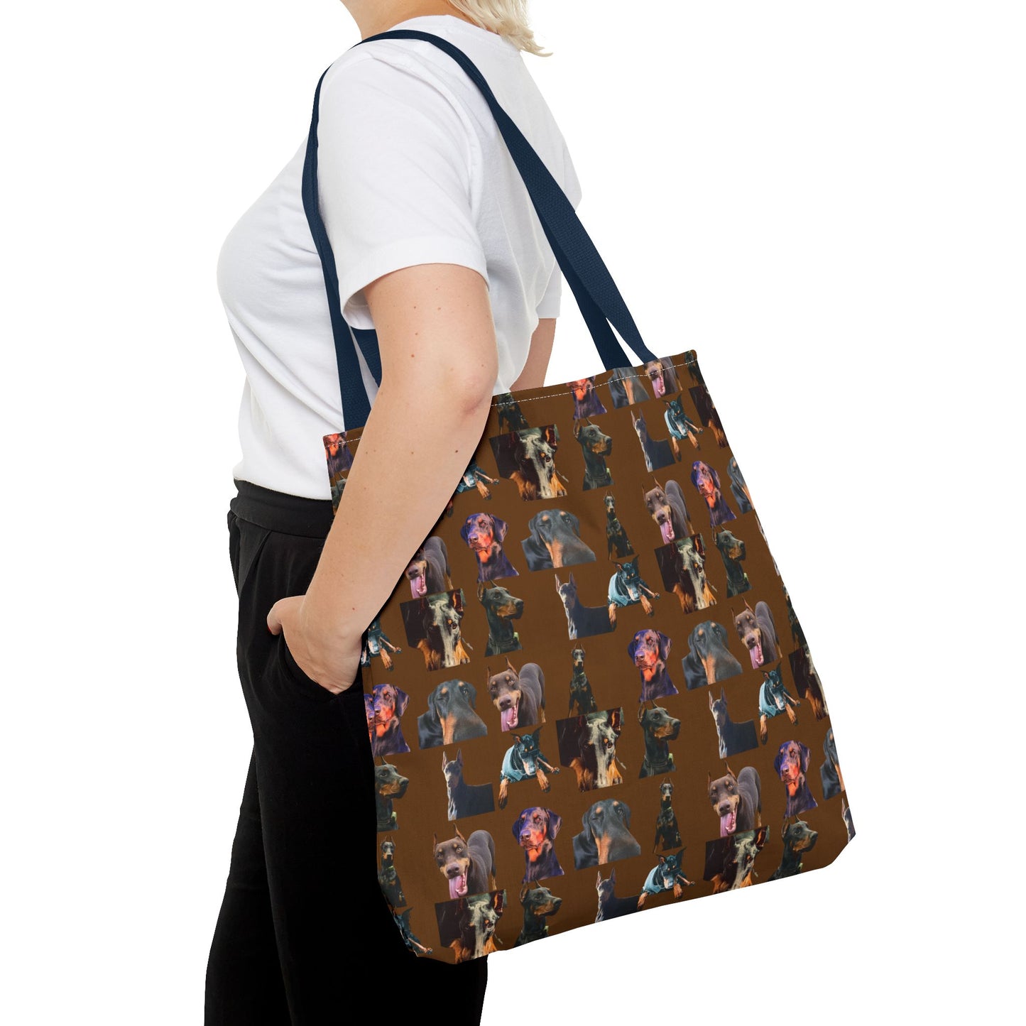 Edition 3 Doberman Model Pattern Brown Tote Bag