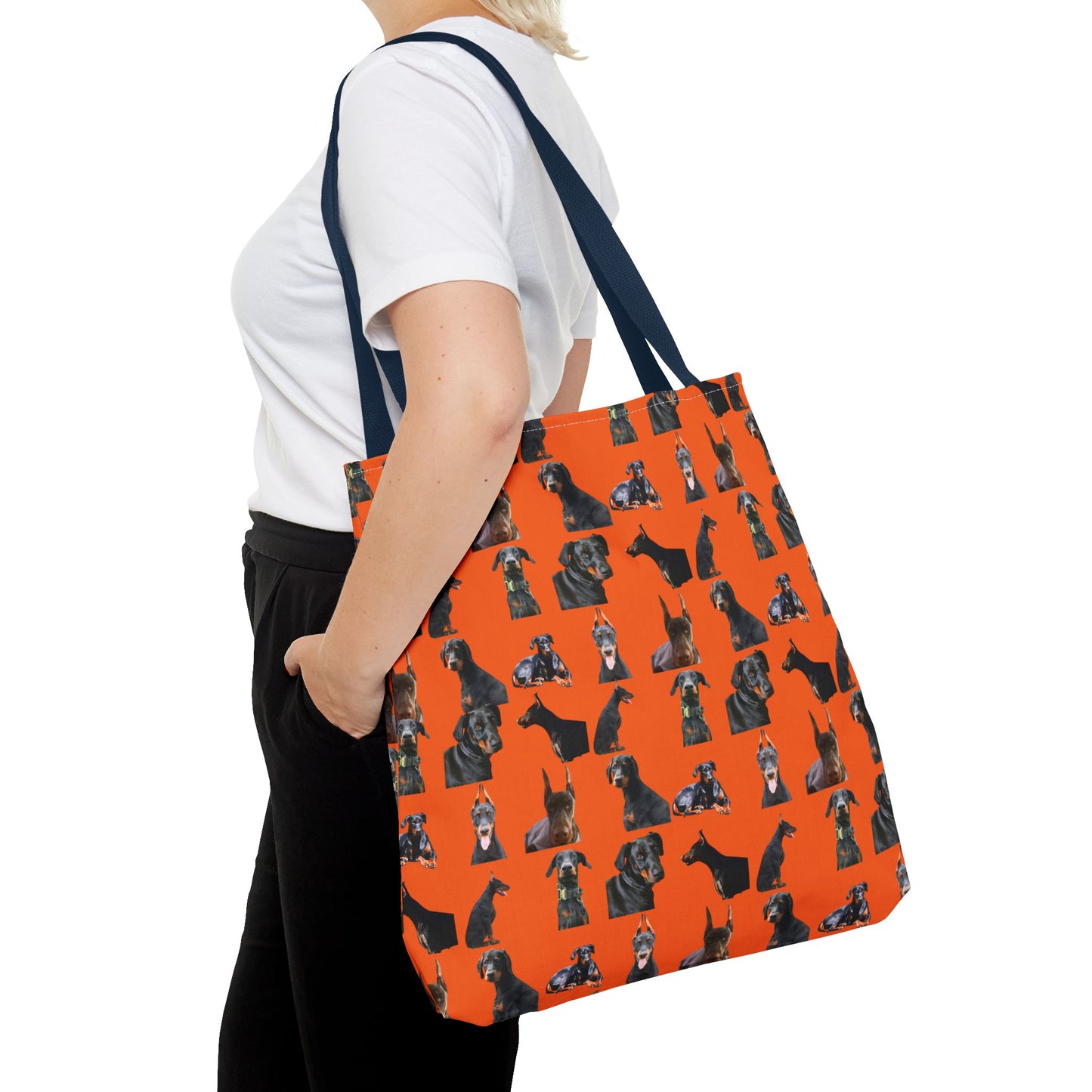 Edition 6 Doberman Model Pattern Orange Tote Bag