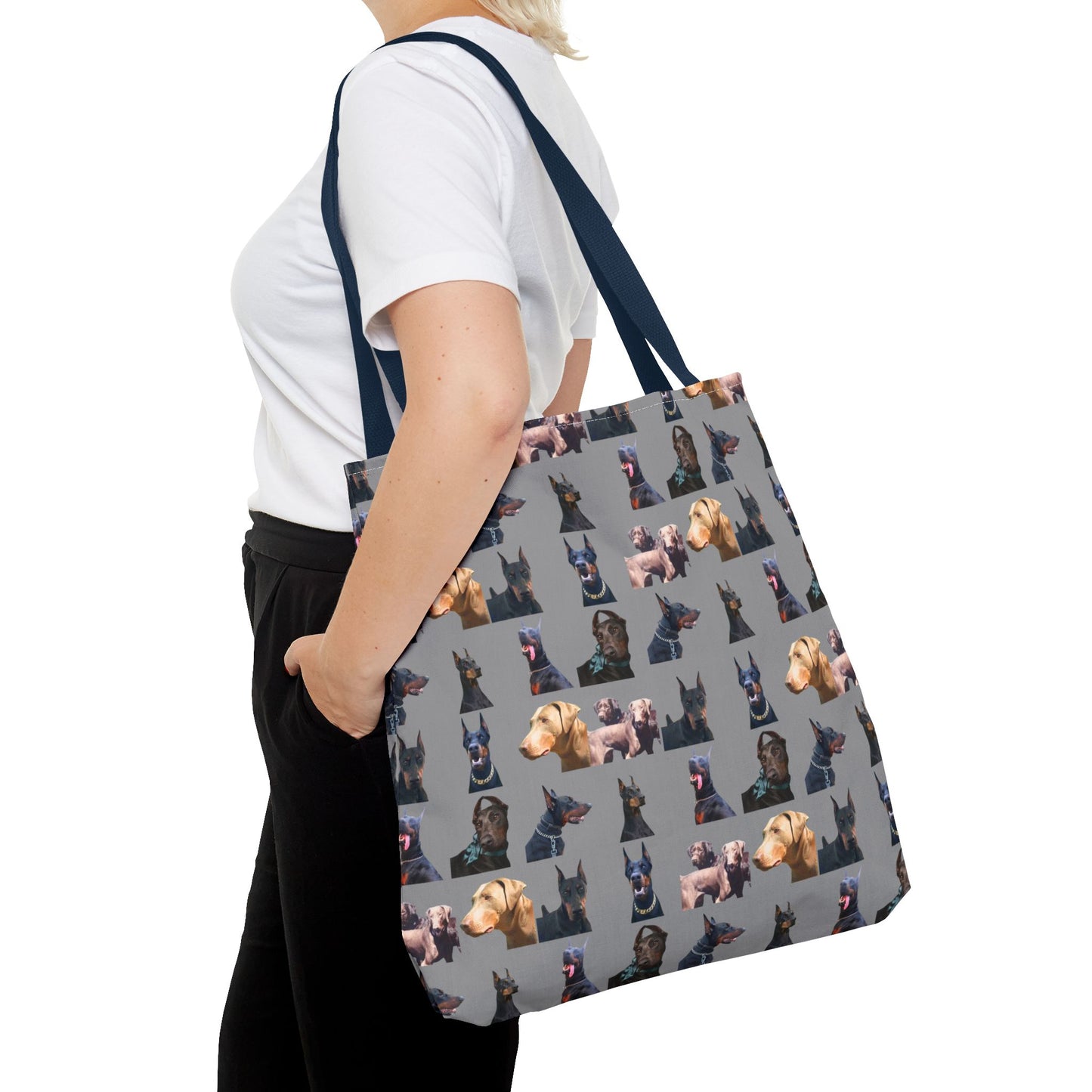 Edition 8 Doberman Model Pattern Gray Tote Bag