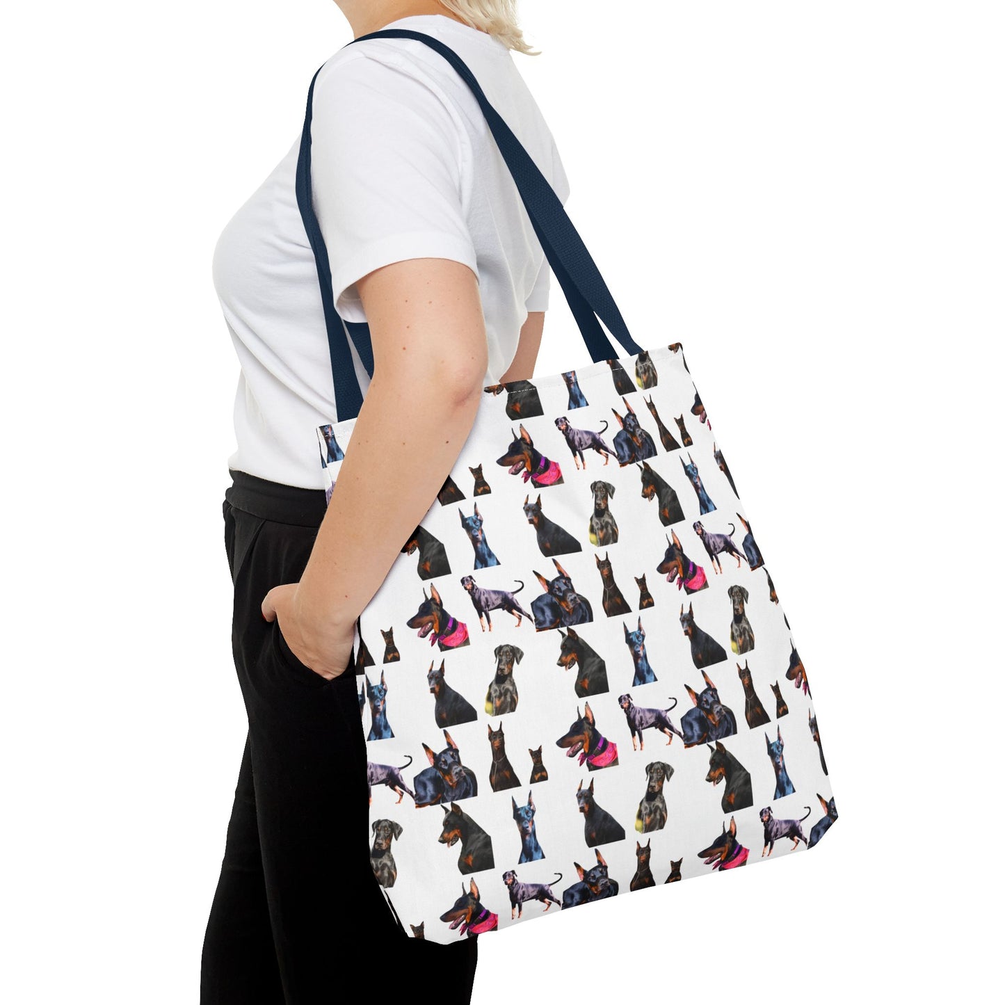 Edition 7 Doberman Model Pattern White Tote Bag