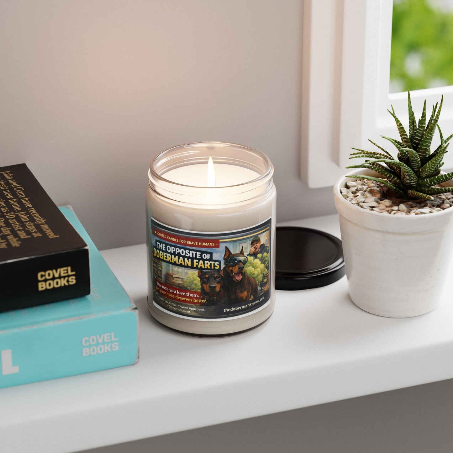 The Opposite of Doberman Farts Scented Soy Candle — 9oz Funny Doberman Lover Gift