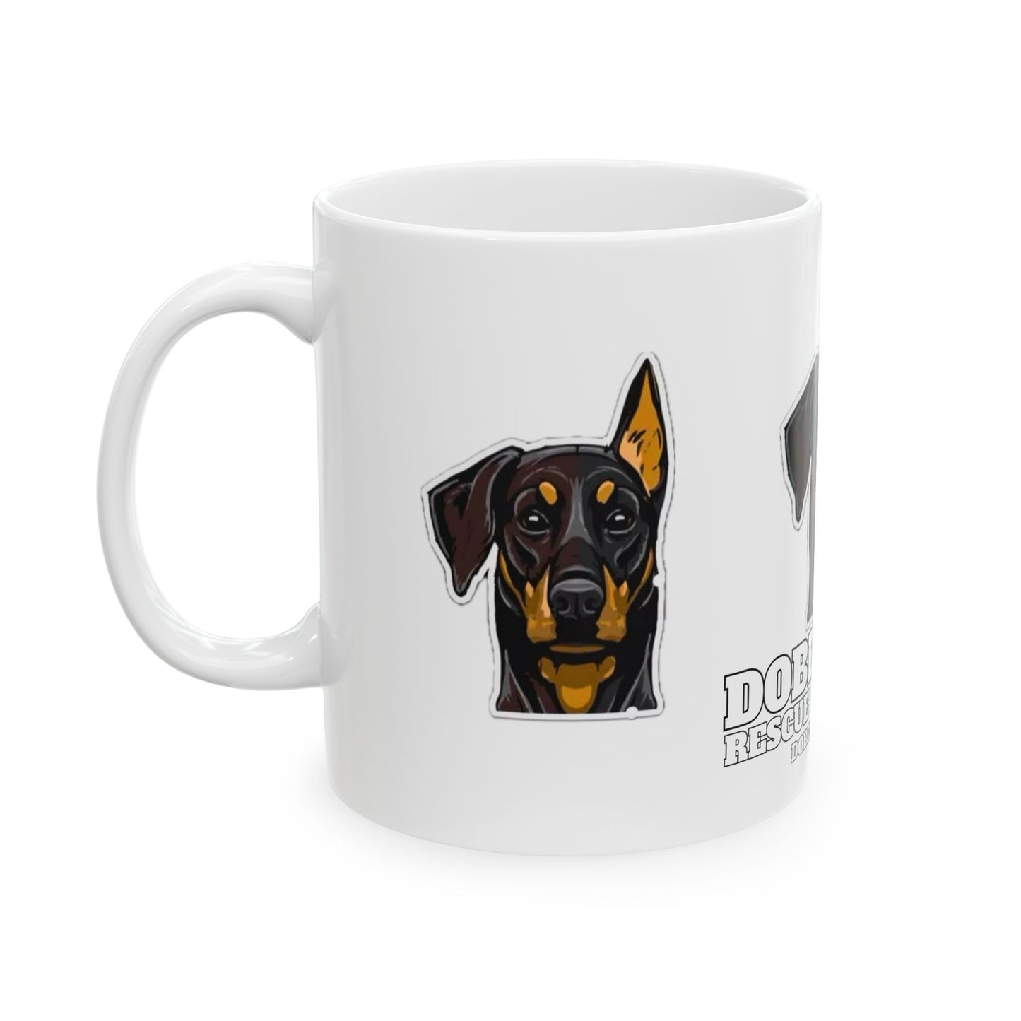 Doberman Rescue League 1 Ceramic Mug, (11oz, 15oz)