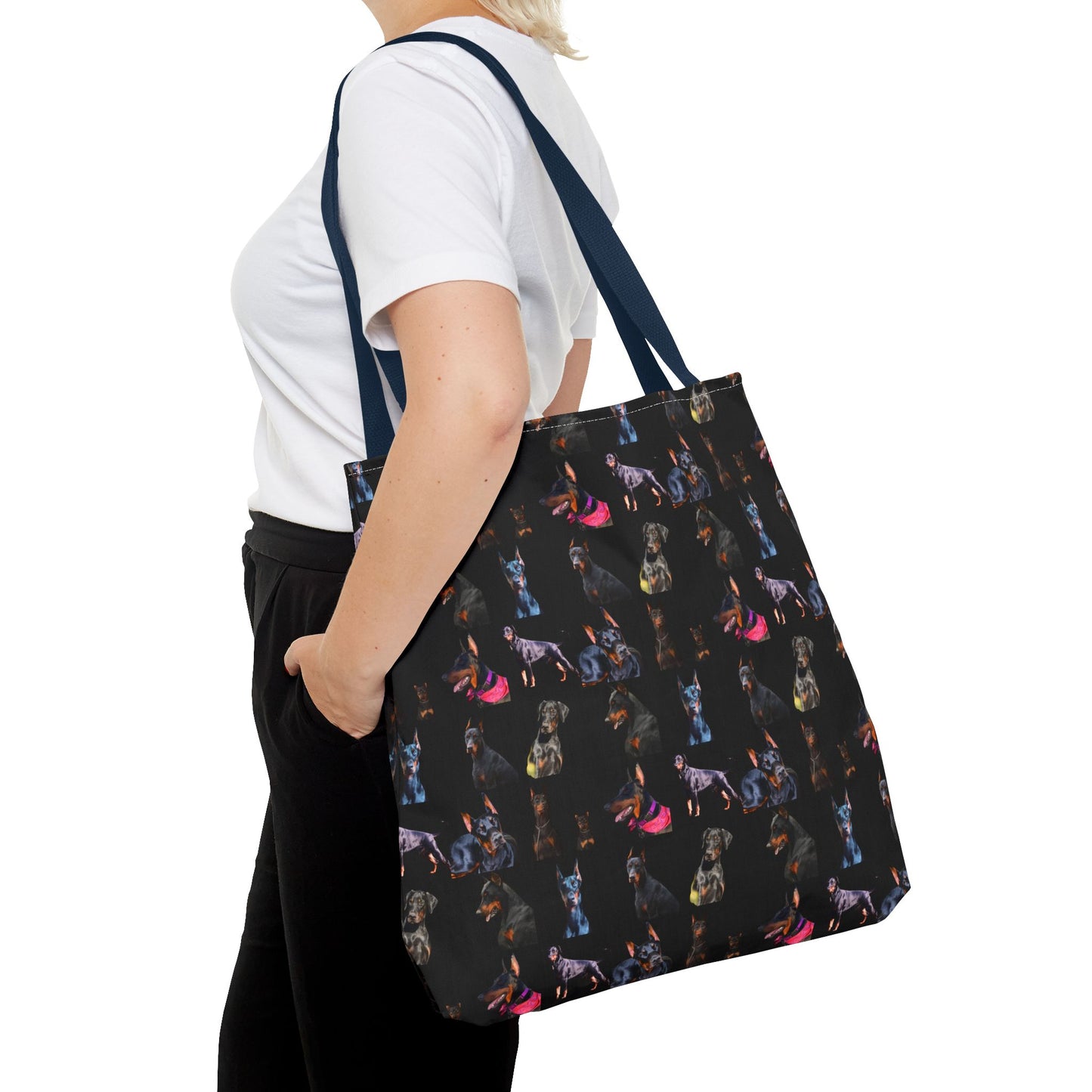 Edition 7 Doberman Model Pattern Black Tote Bag
