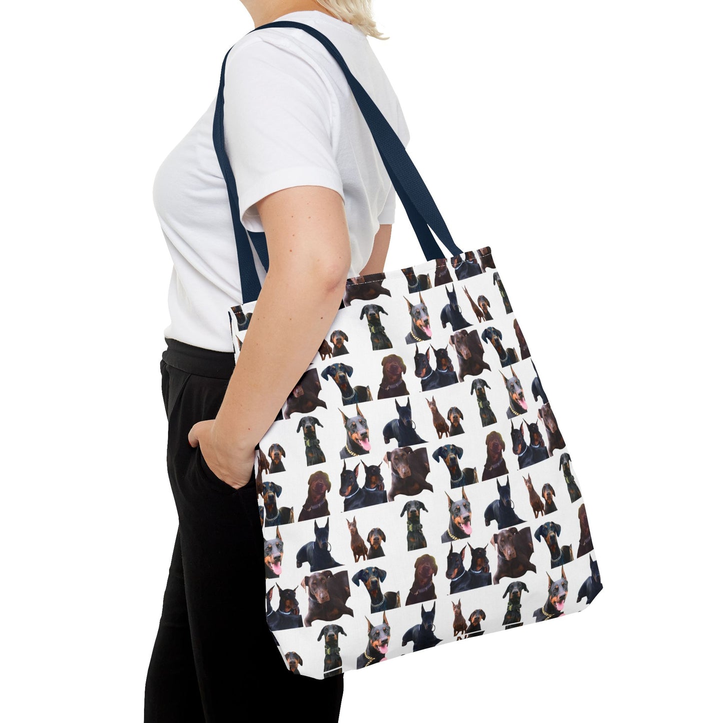 Edition 5 Doberman Model Pattern White Tote Bag