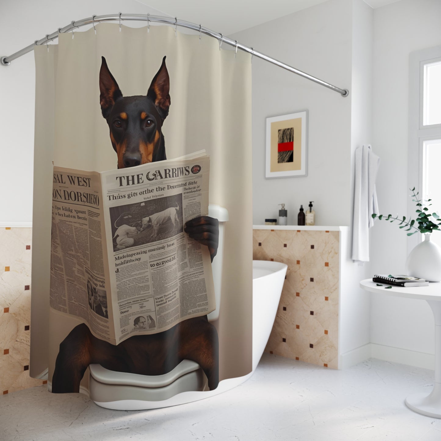 Doberman Shower Curtain 2