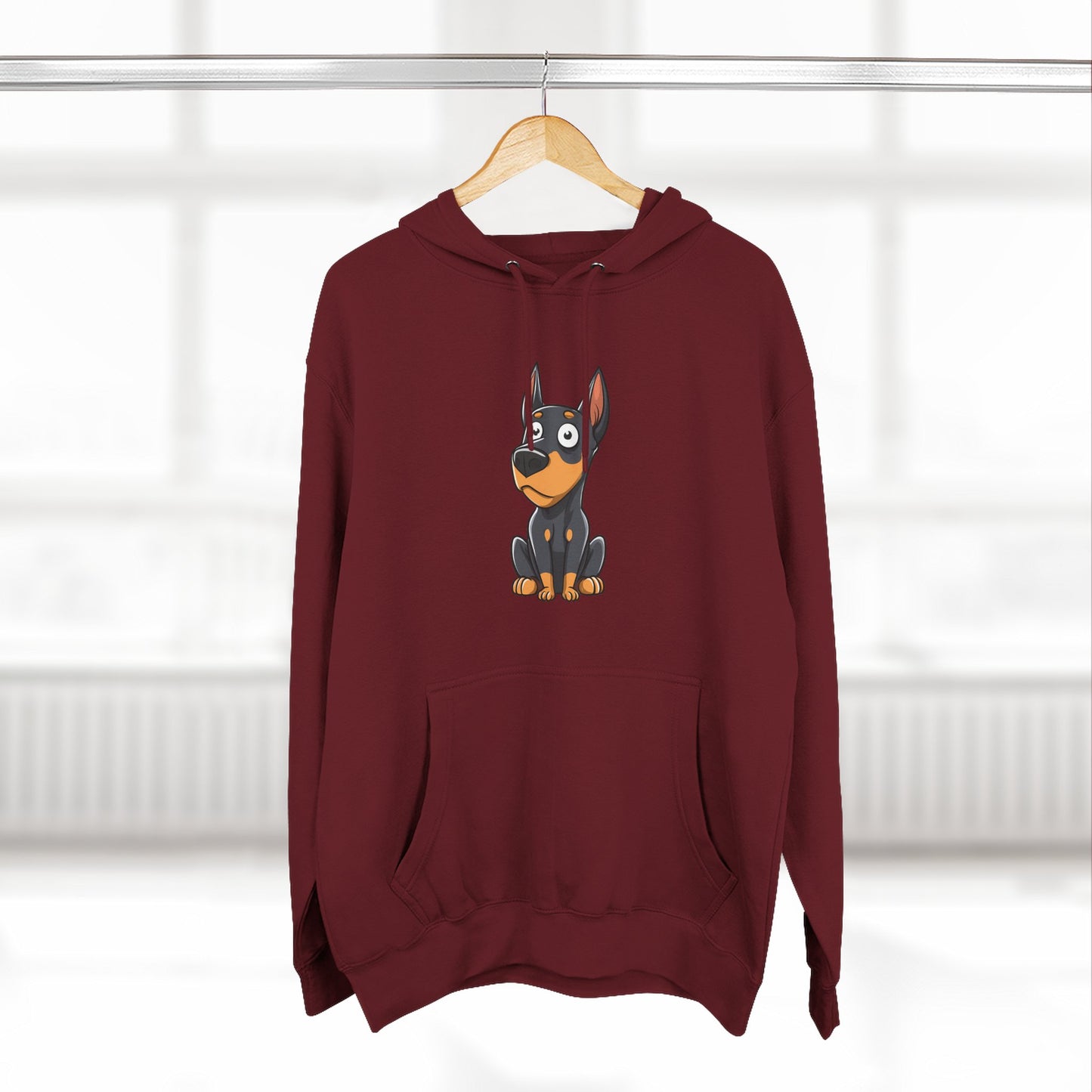 Doberman Cartoon 2 Three-Panel Fleece Hoodie
