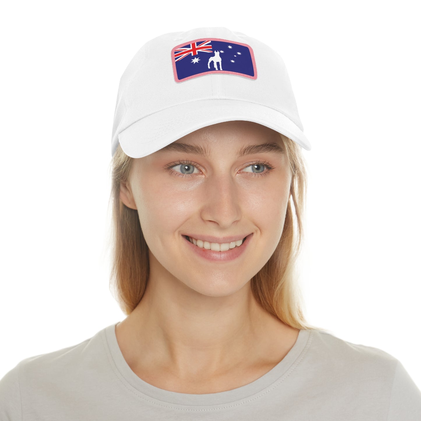 Doberman Australia Protect 1 Dad Hat with Leather Patch (Rectangle)