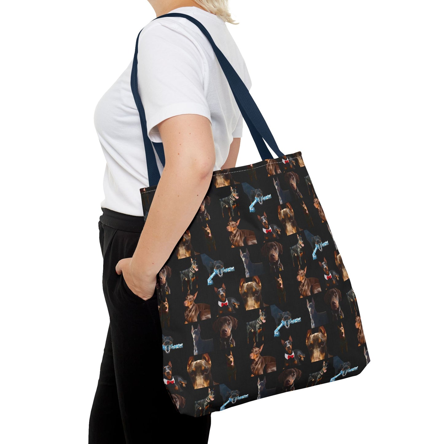Edition 1 Doberman Model Pattern Black Tote Bag