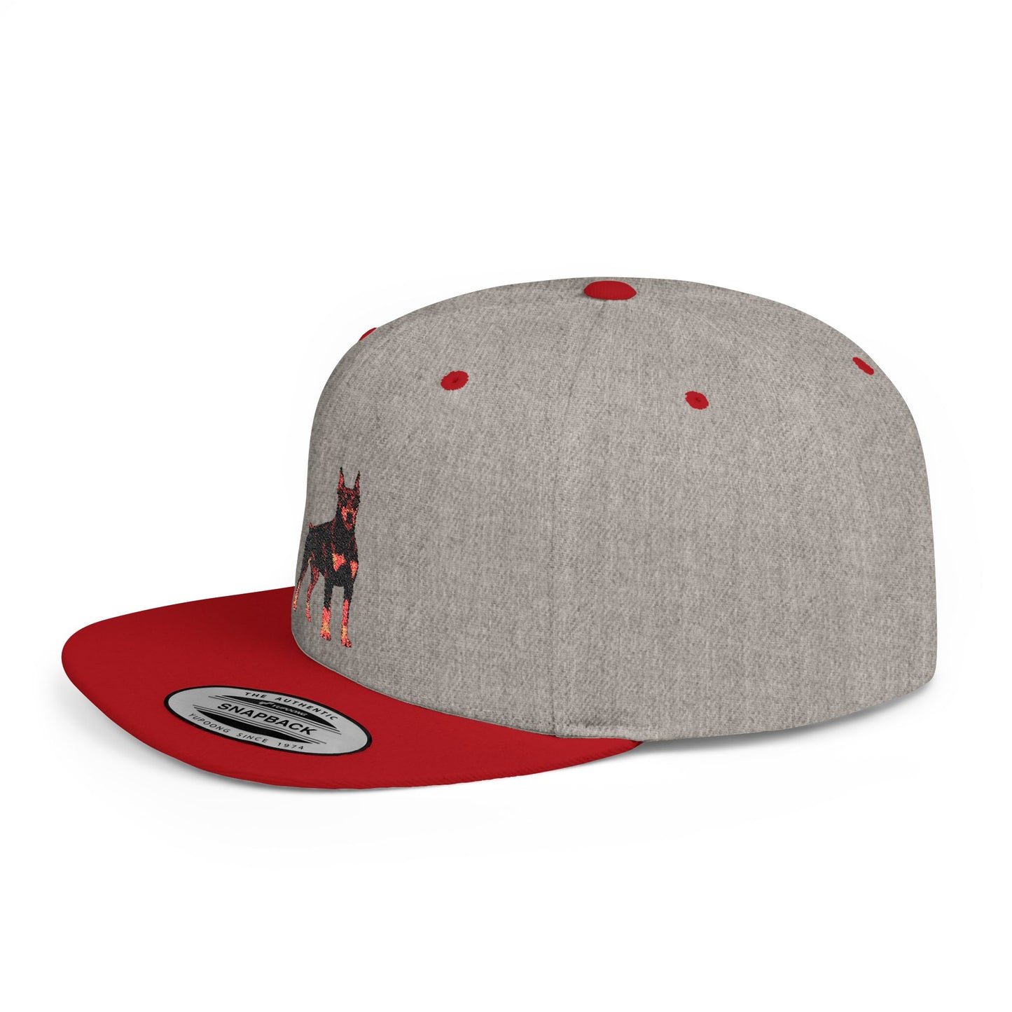 Doberman 6 Embroidered Flat Bill Snapback