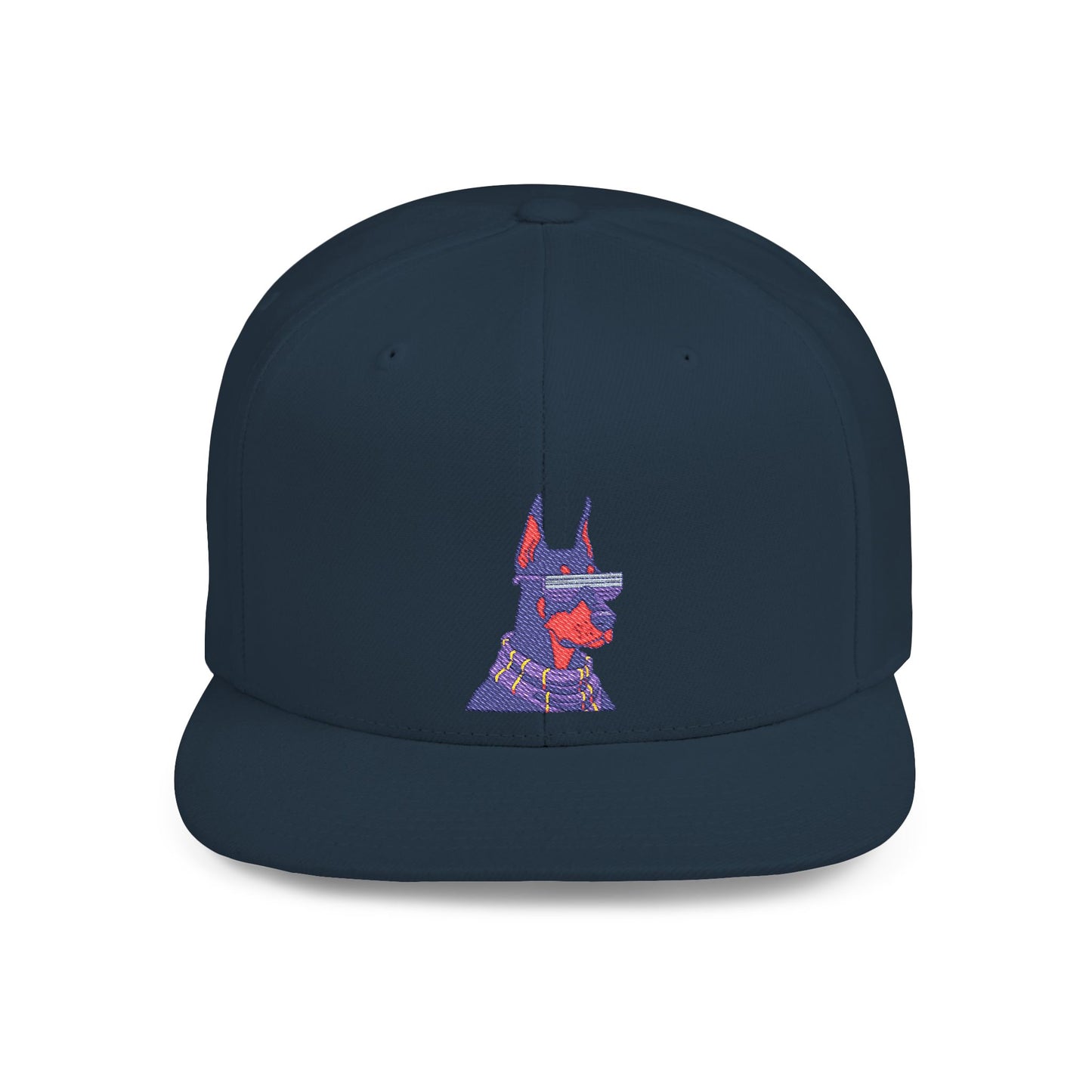 Doberman 2 Embroidered Flat Bill Snapback