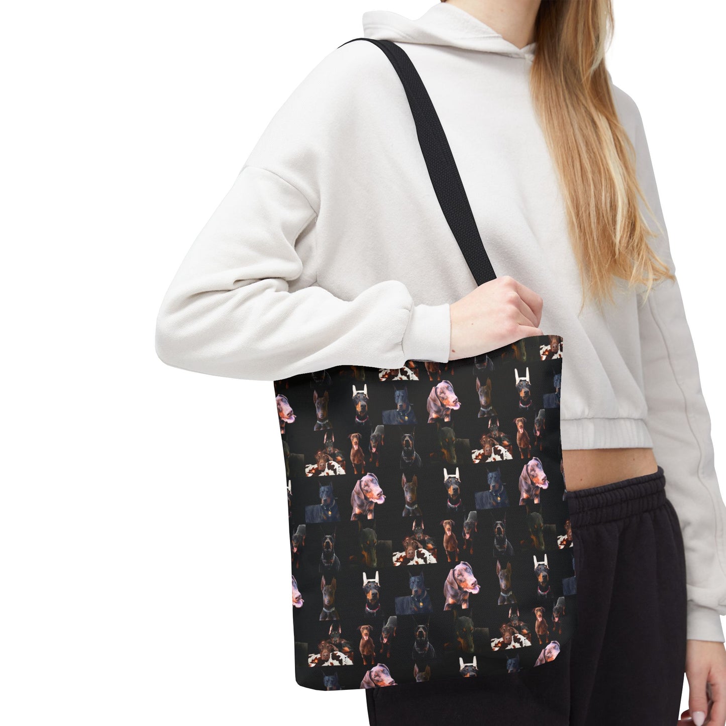 Edition 10 Doberman Model Pattern Black Tote Bag