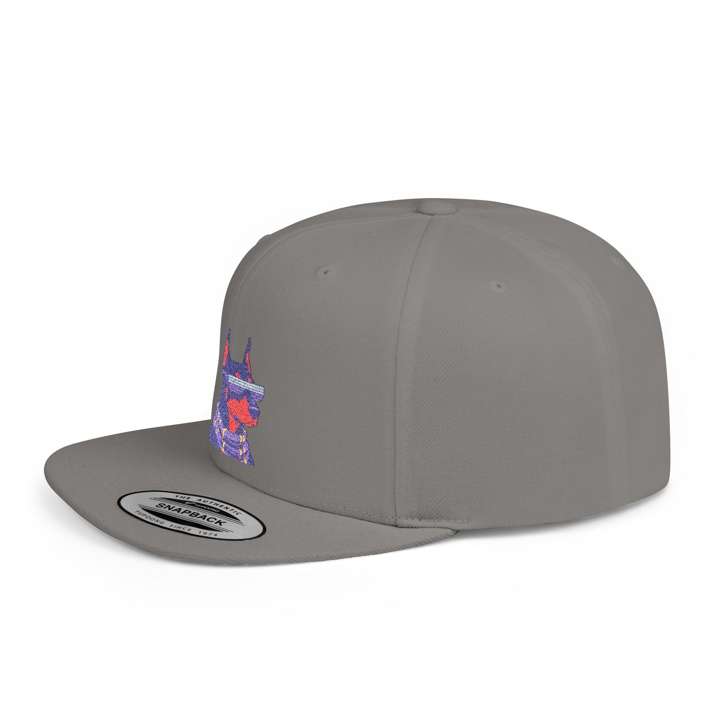 Doberman 2 Embroidered Flat Bill Snapback