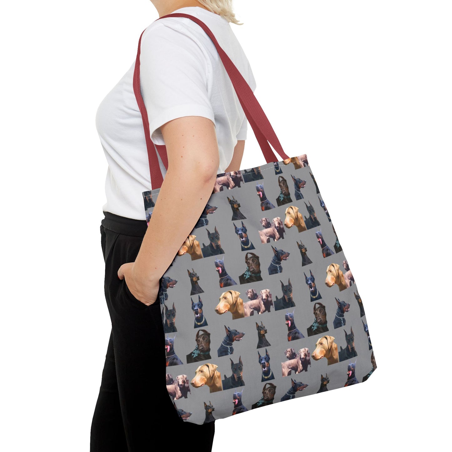Edition 8 Doberman Model Pattern Gray Tote Bag