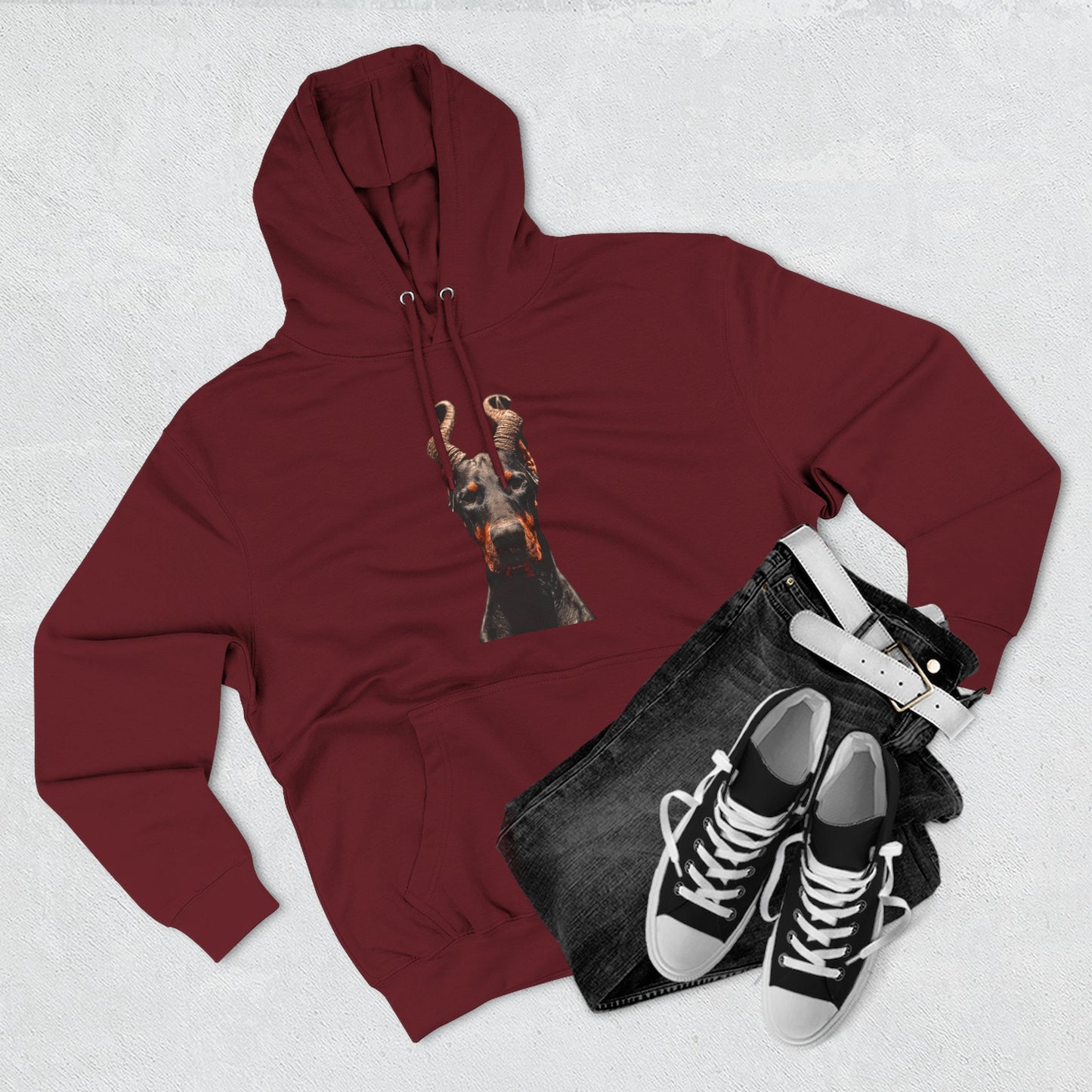 Doberman Goat 1 Fleece Hoodie