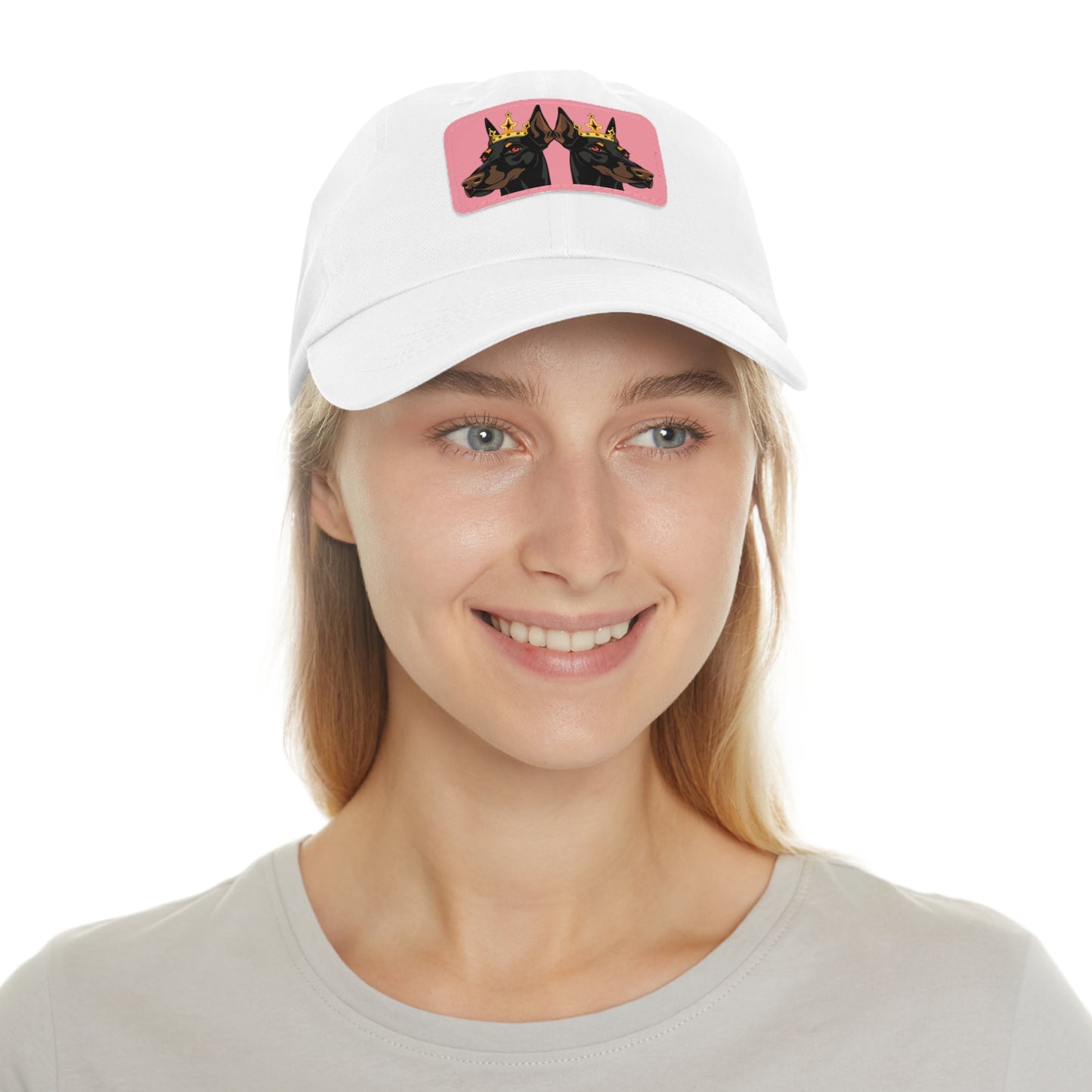 Crown 1 Dad Hat with Leather Patch (Rectangle)