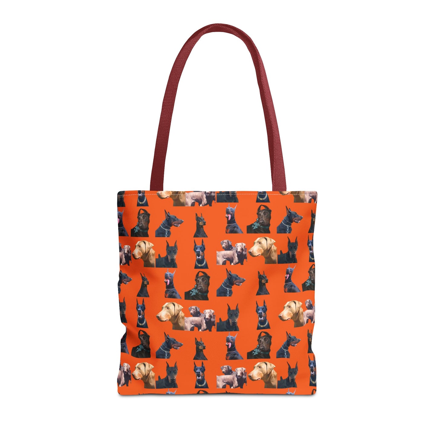 Edition 8 Doberman Model Pattern Orange Tote Bag