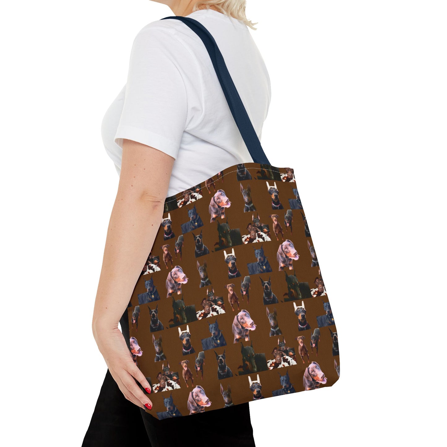 Edition 10 Doberman Model Pattern Brown Tote Bag