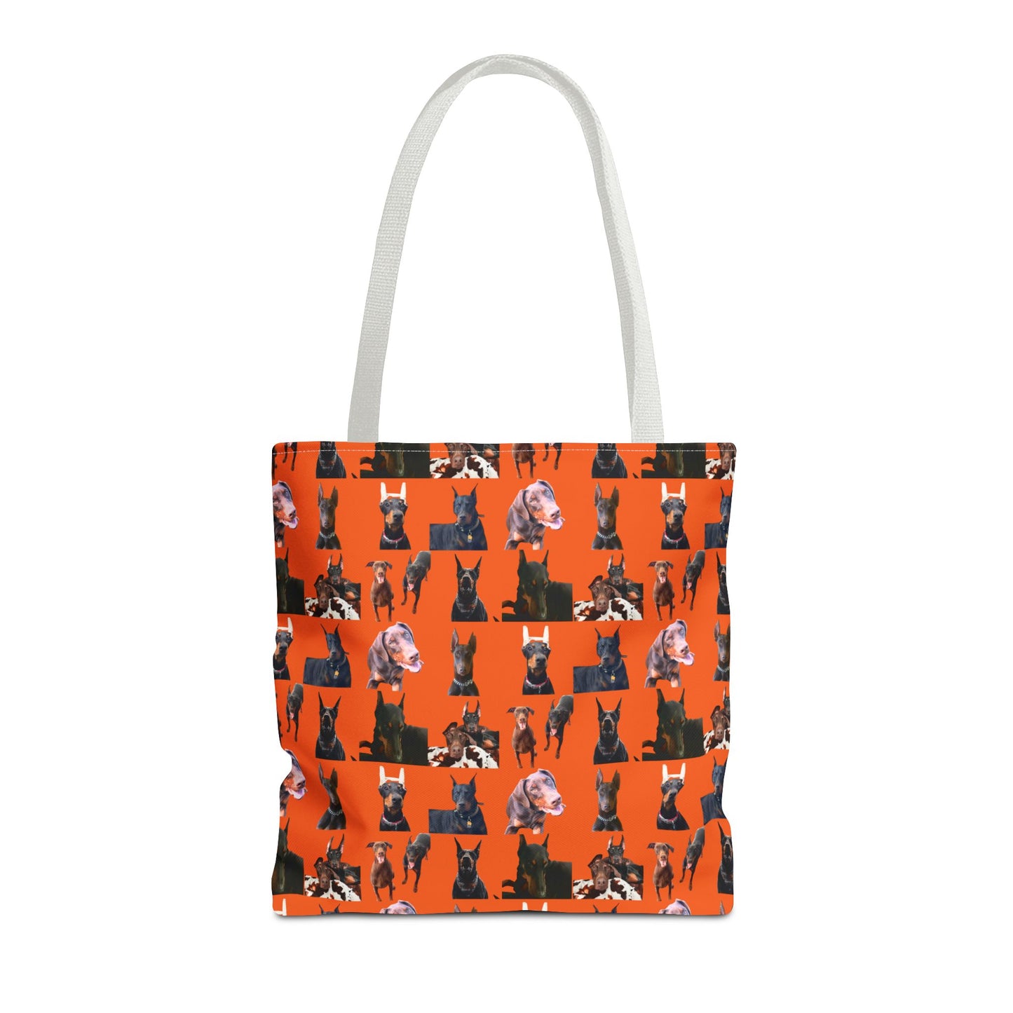 Edition 10 Doberman Model Pattern Orange Tote Bag