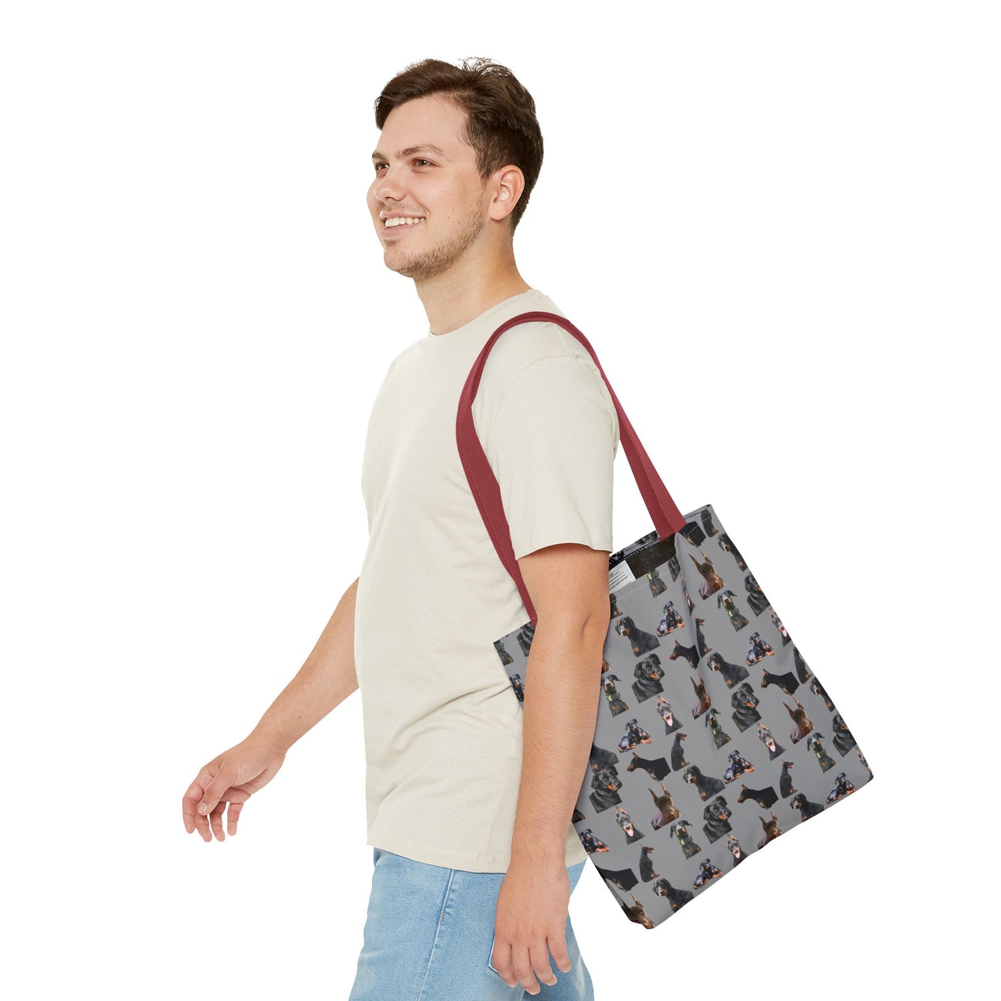 Edition 6 Doberman Model Pattern Gray Tote Bag