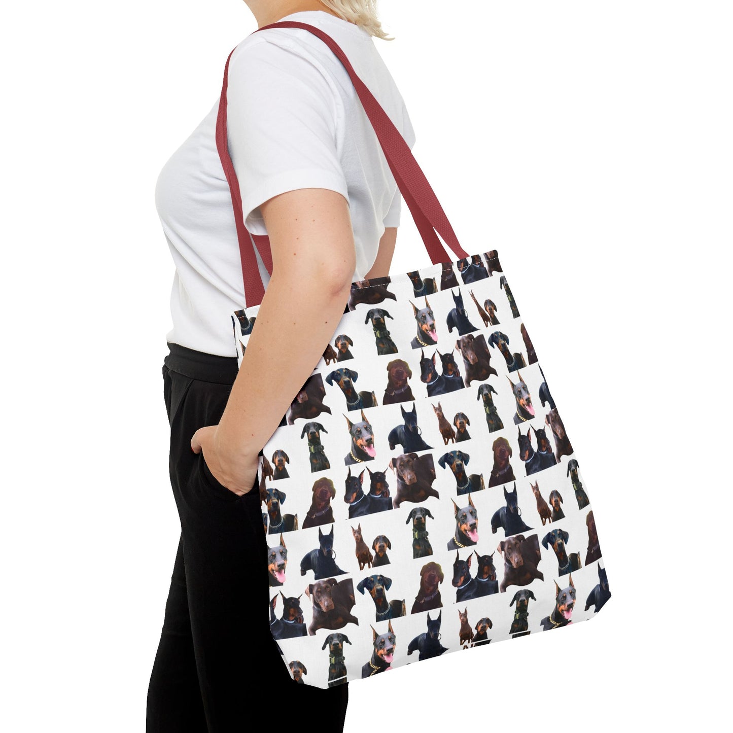 Edition 5 Doberman Model Pattern White Tote Bag