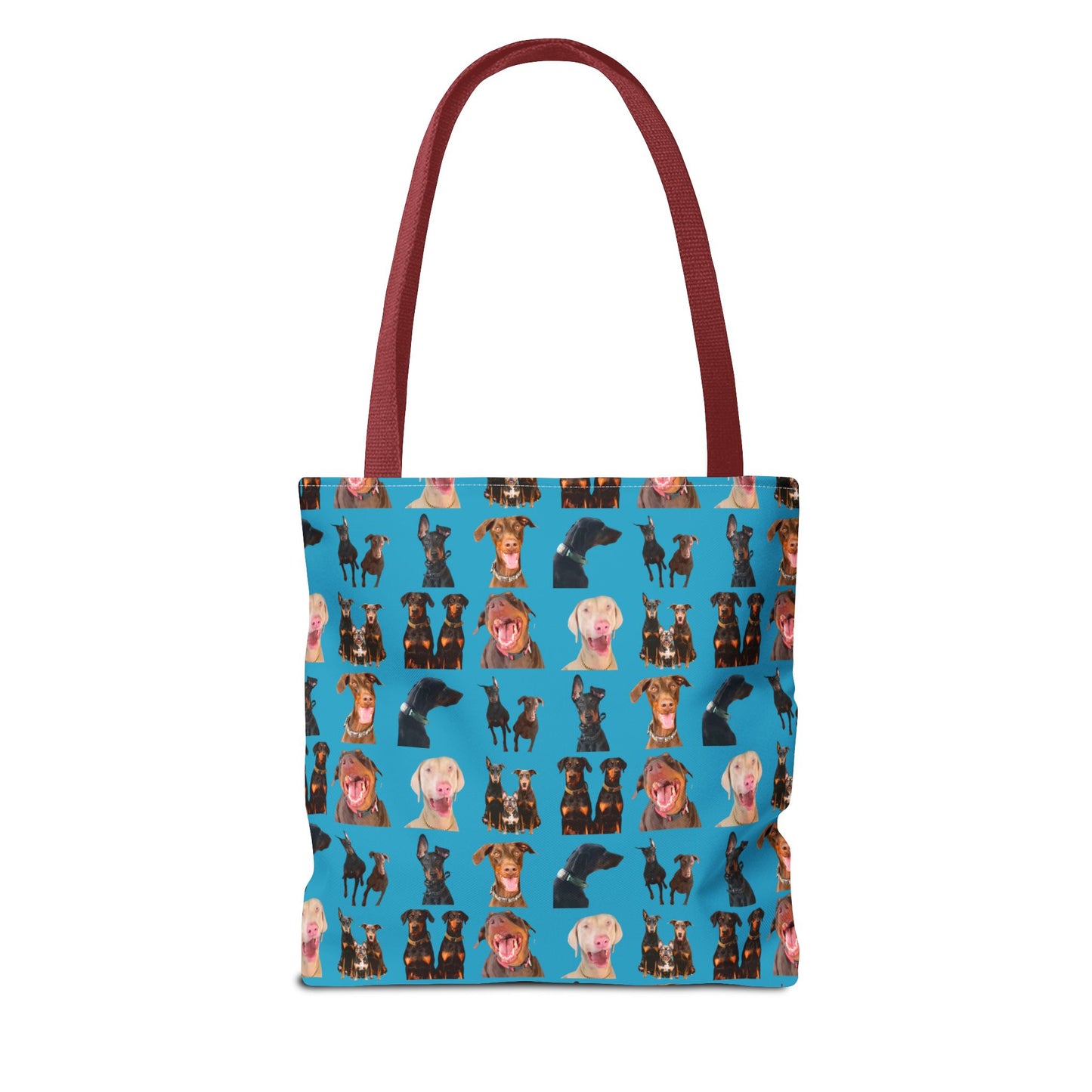 Edition 9 Doberman Model Pattern Turquoise Tote Bag