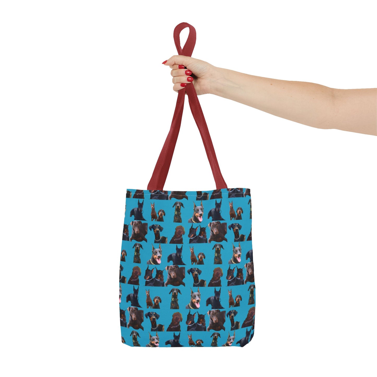 Edition 5 Doberman Model Pattern Turquoise Tote Bag