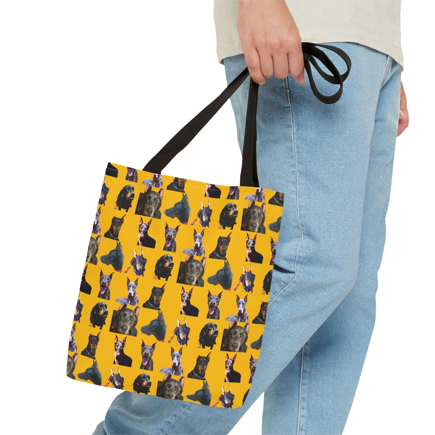 Edition 11 Doberman Model Pattern Yellow Tote Bag
