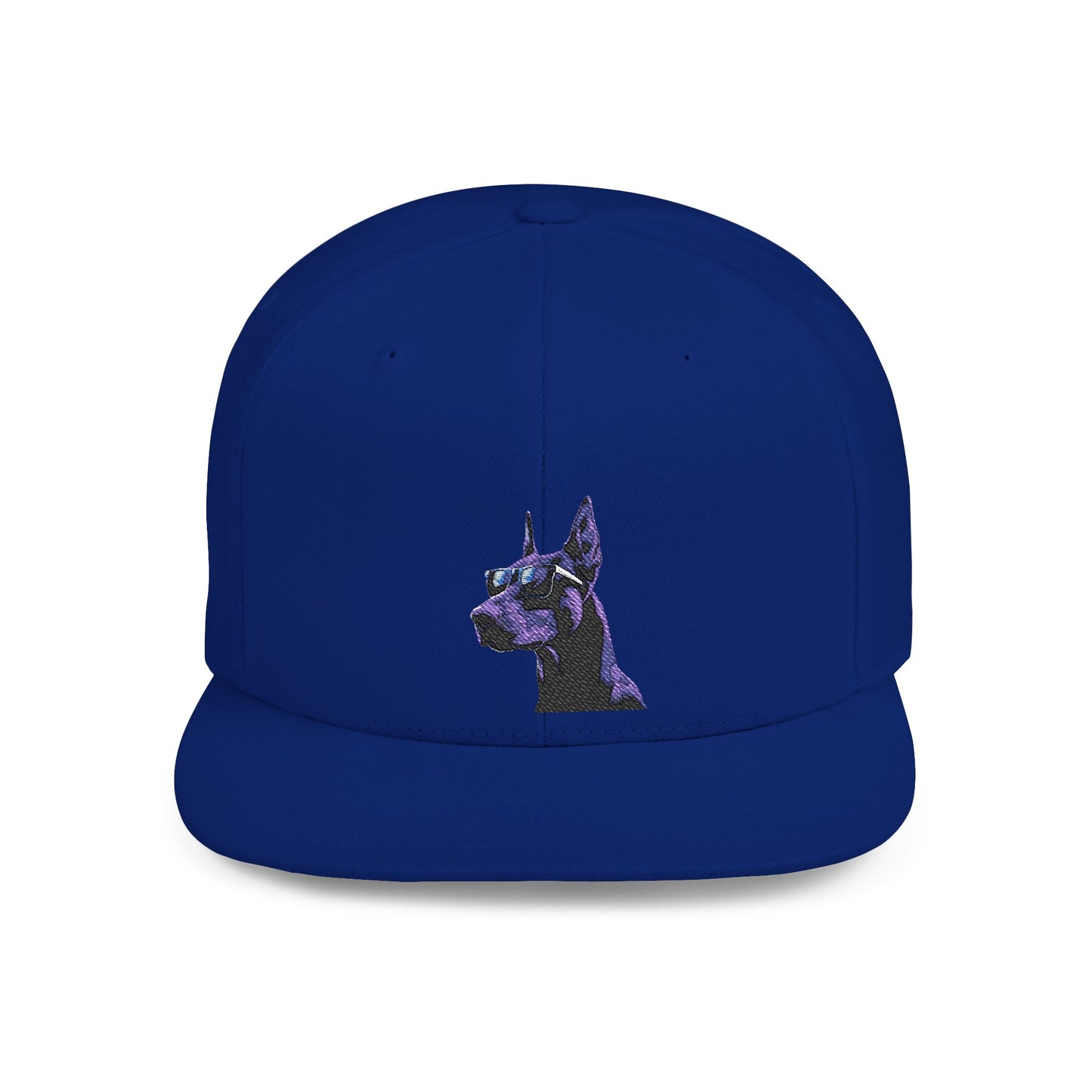 Doberman 4 Embroidered Flat Bill Snapback