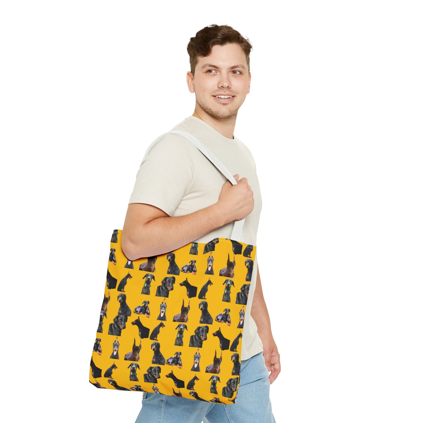 Edition 6 Doberman Model Pattern Yellow Tote Bag