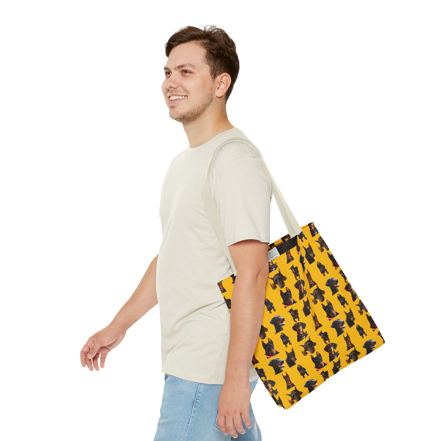 Edition 2 Doberman Model Pattern Yellow Tote Bag