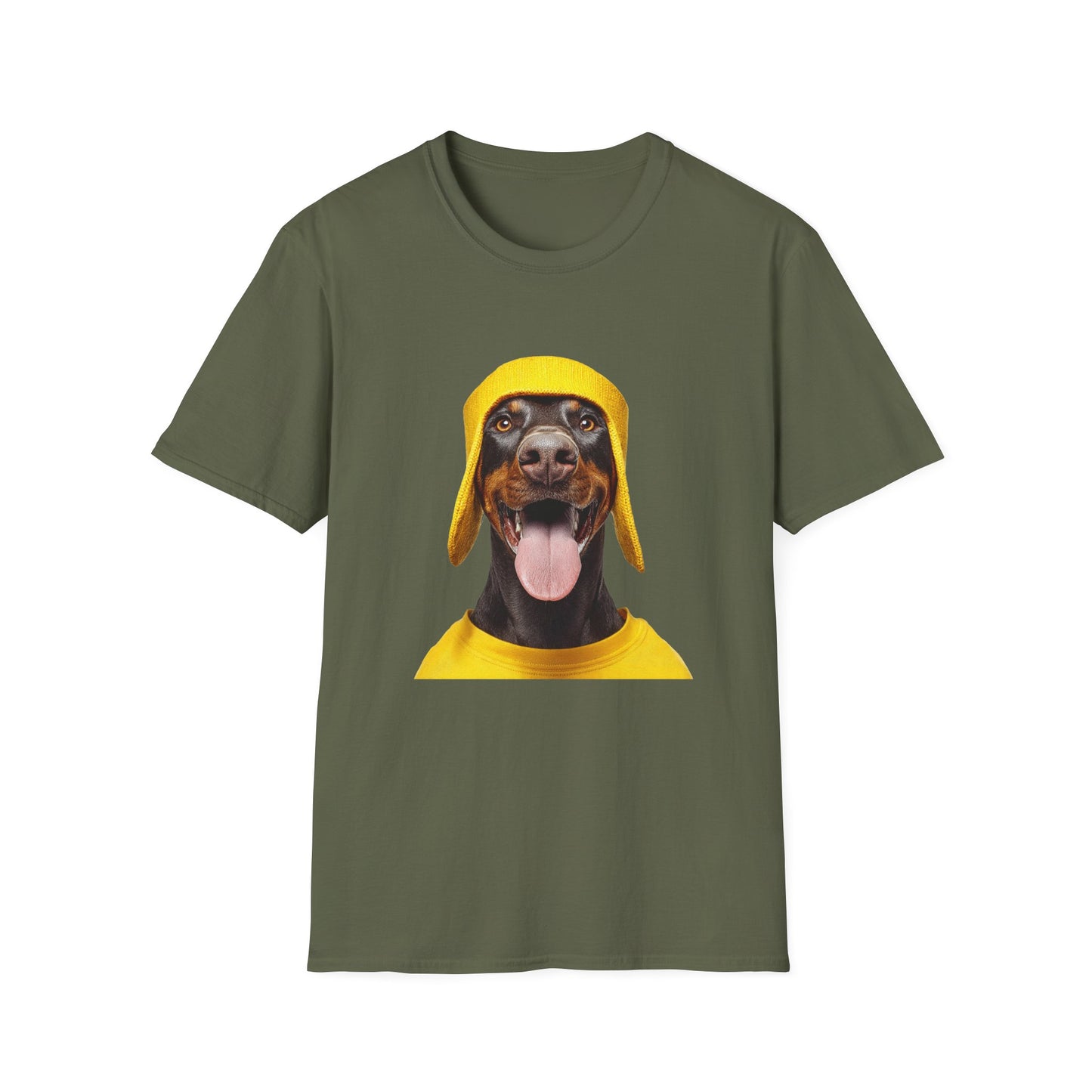 Doberman 3 Portrait T‑Shirt