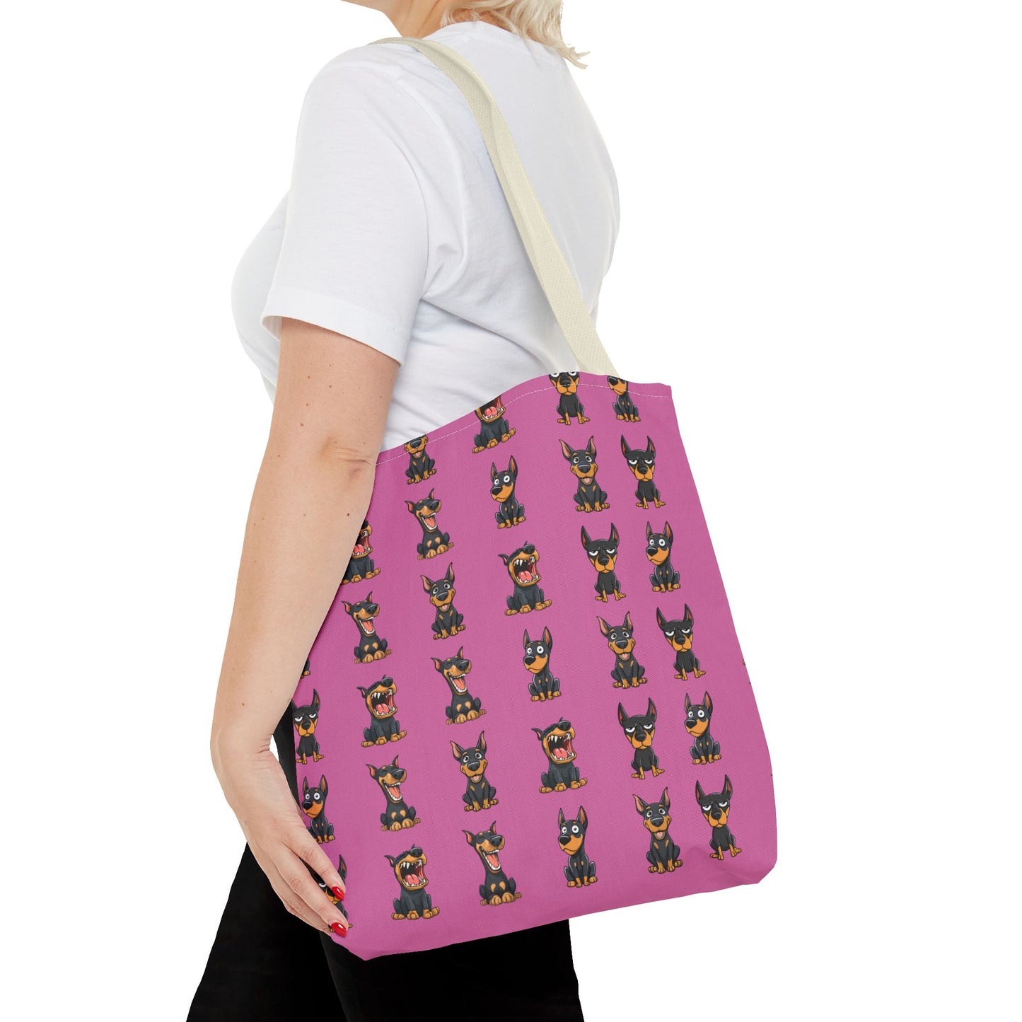 Doberman Cartoon Pattern Tote Bag