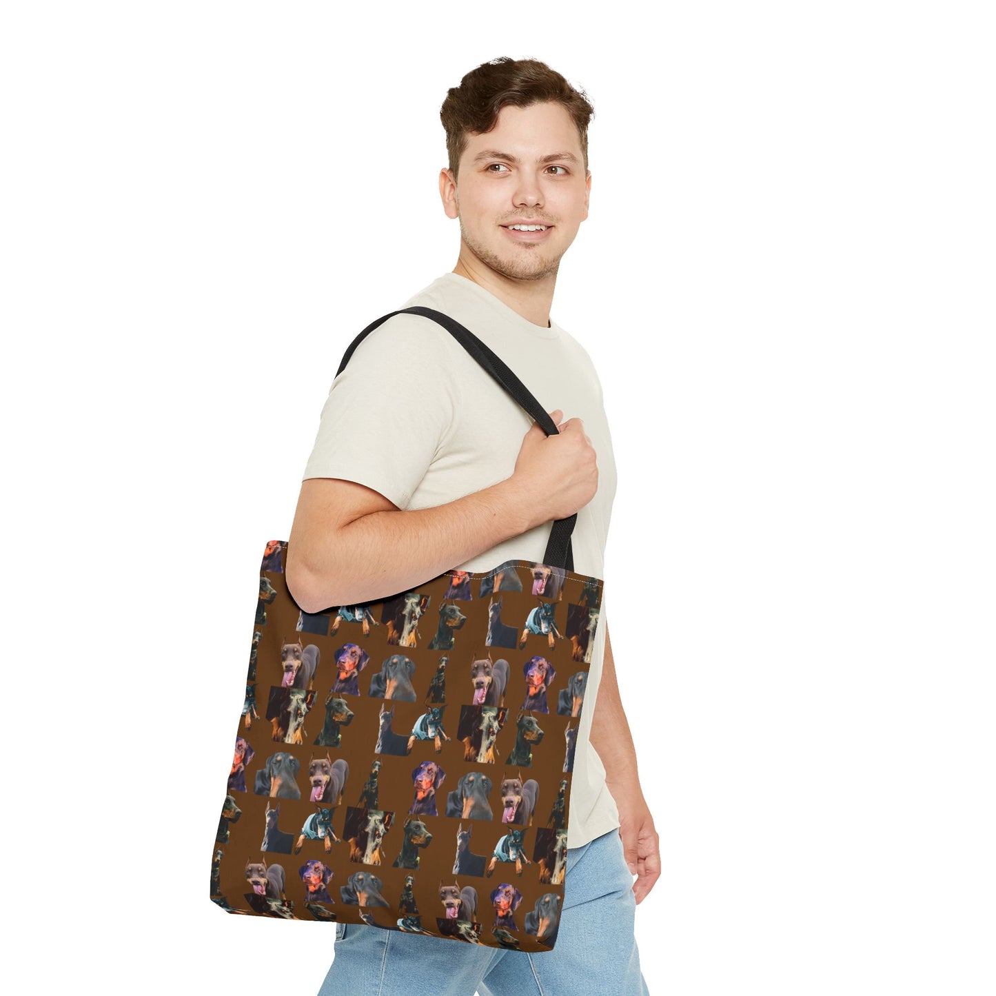 Edition 3 Doberman Model Pattern Brown Tote Bag