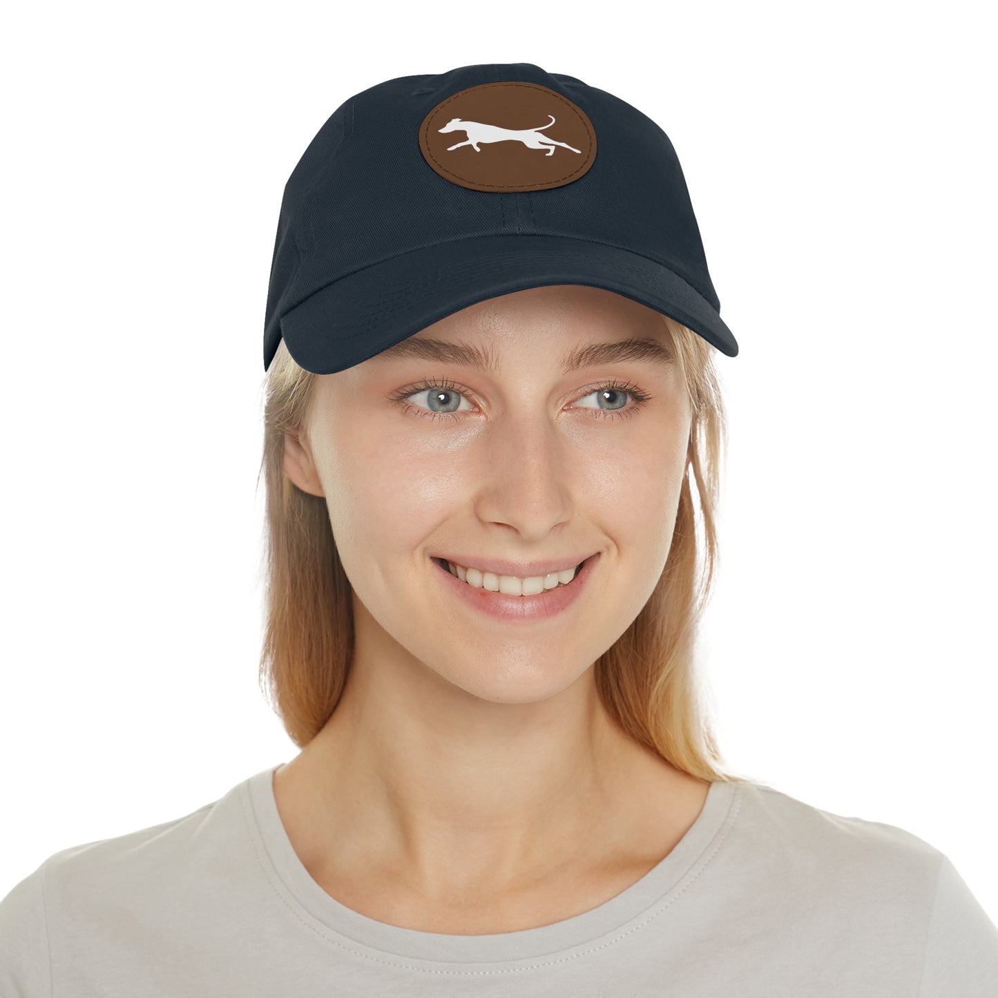 N 3 Dad Hat with Leather Patch (Round)