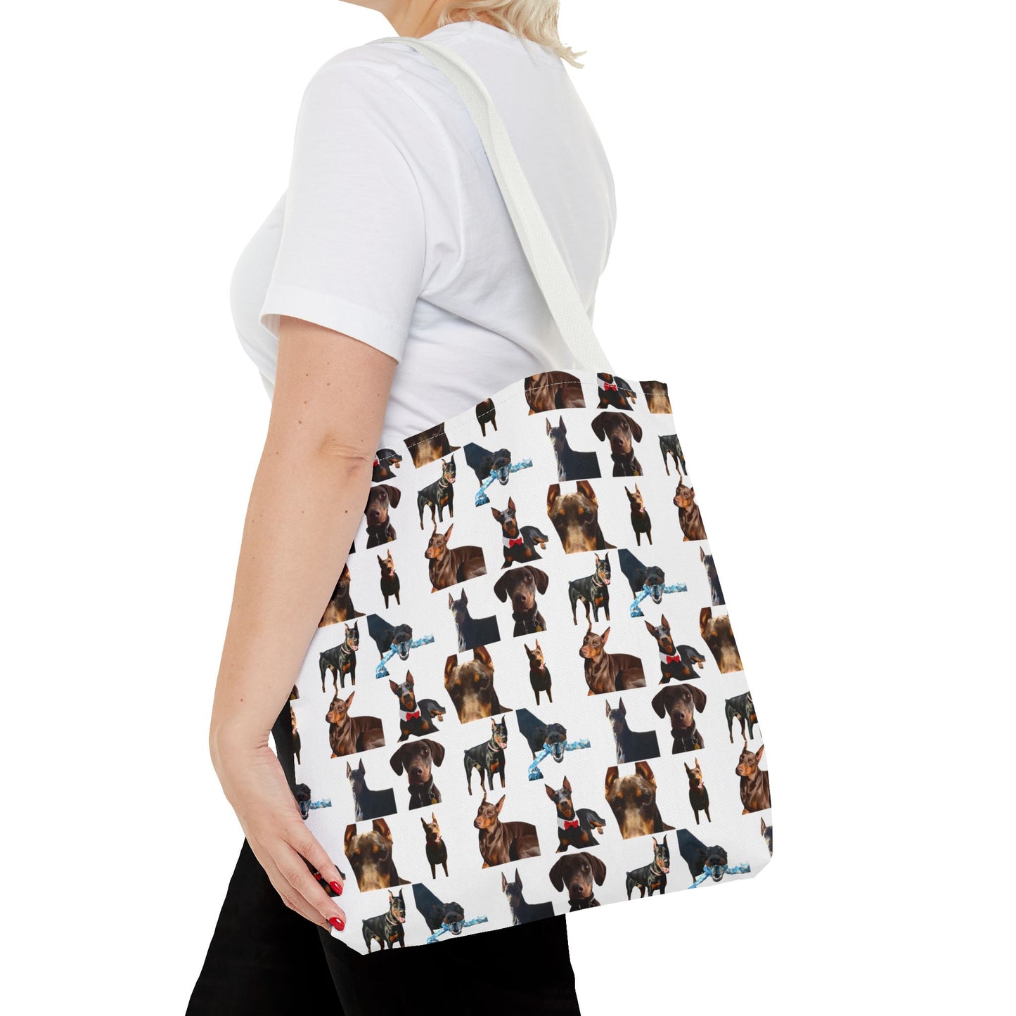 Edition 1 Doberman Model Pattern White Tote Bag