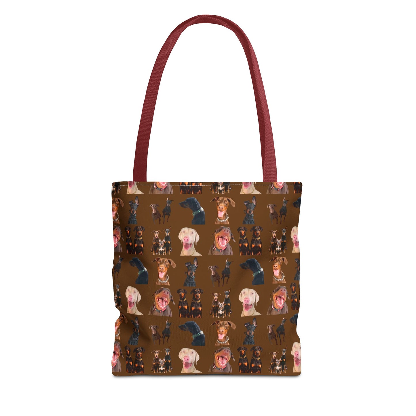 Edition 9 Doberman Model Pattern Brown Tote Bag