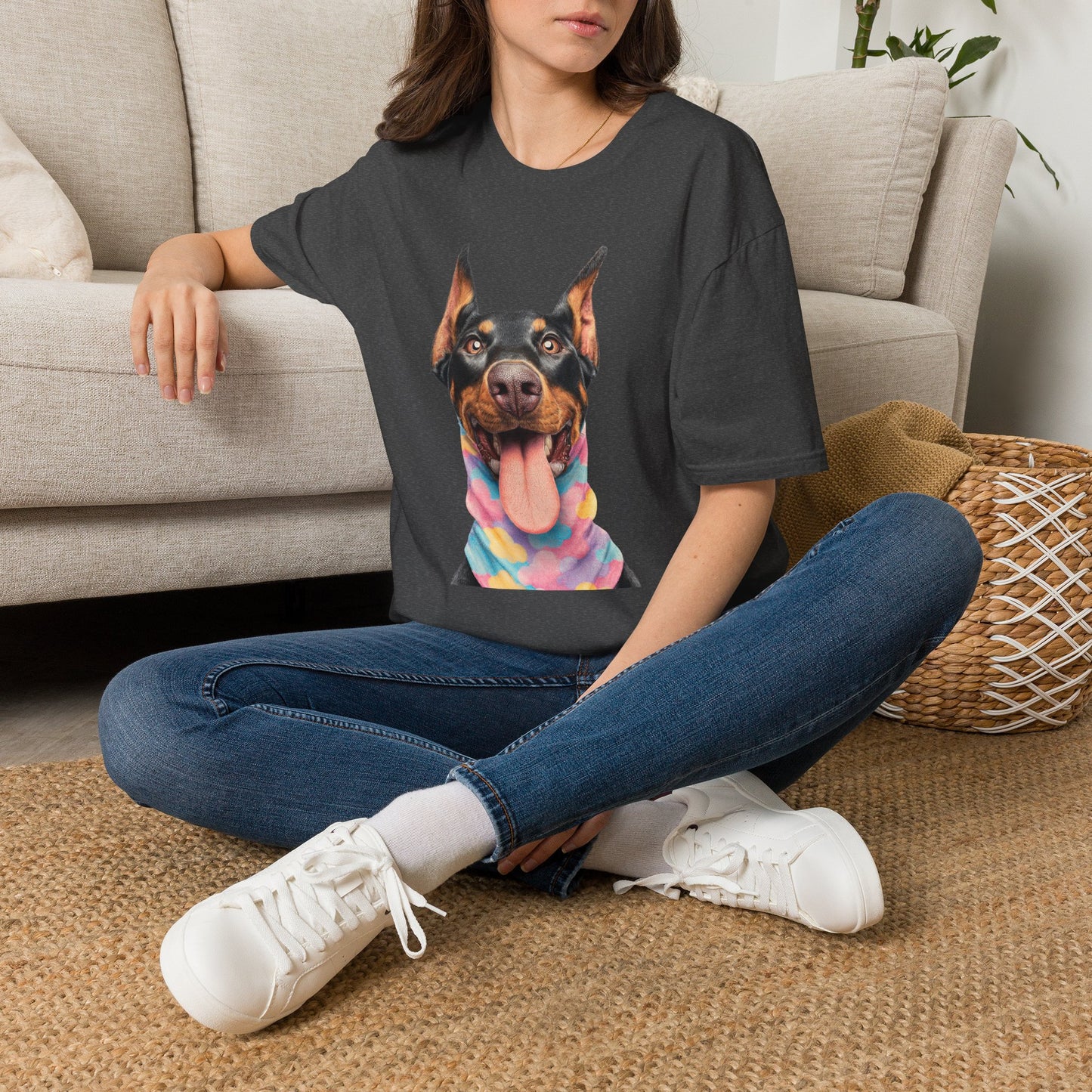 Doberman 1 Portrait T‑Shirt