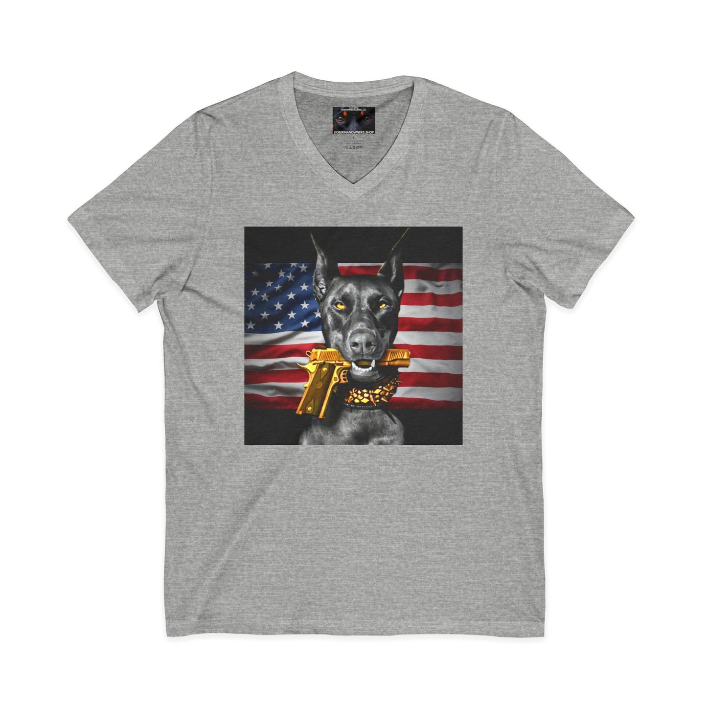 USA 2 Private Label Unisex Jersey Short Sleeve V-Neck Tee