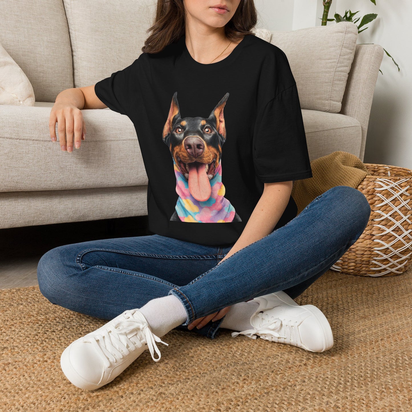 Doberman 1 Portrait T‑Shirt