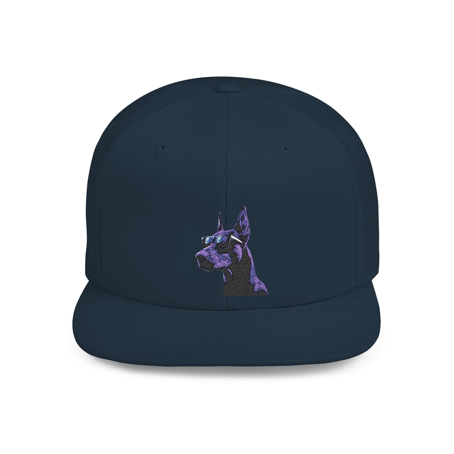 Doberman 4 Embroidered Flat Bill Snapback