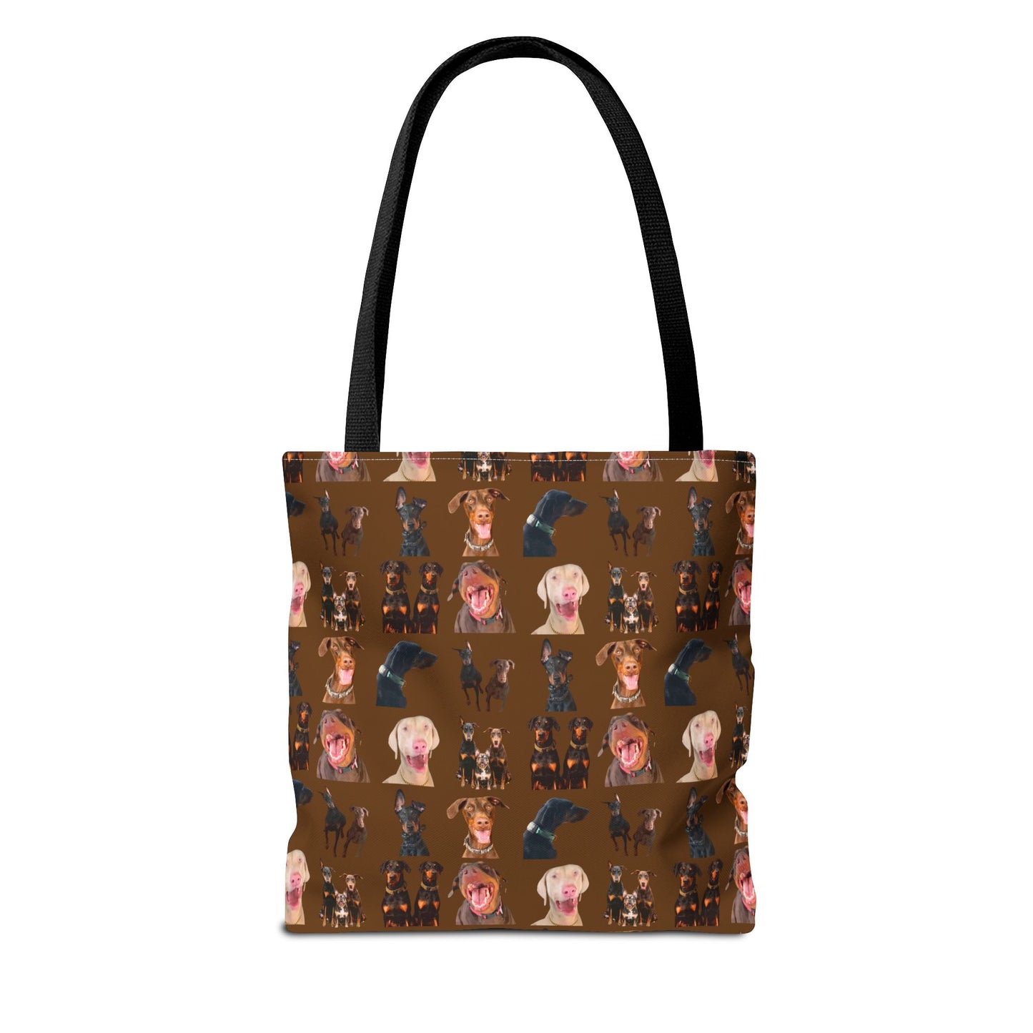 Edition 9 Doberman Model Pattern Brown Tote Bag