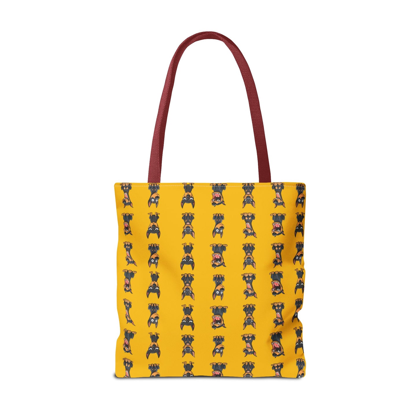 Doberman Cartoon Pattern Yellow Tote Bag