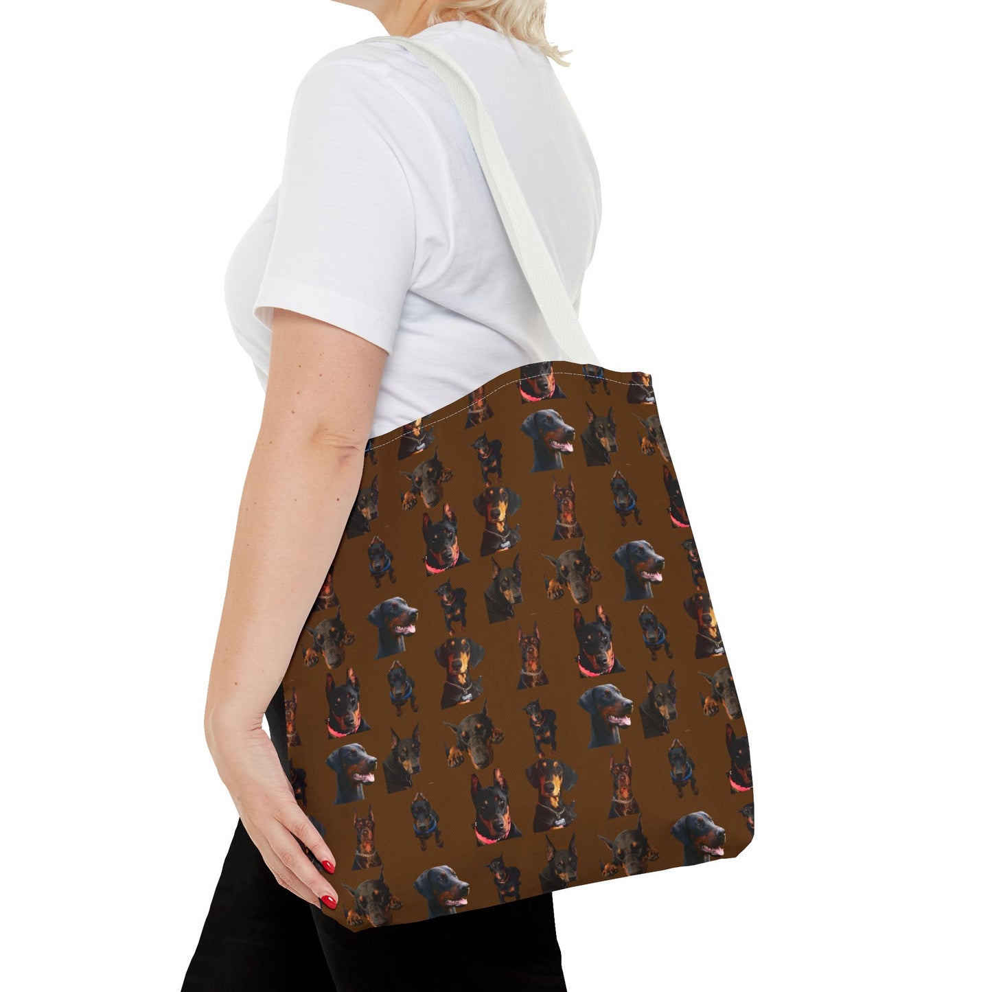 Edition 2 Doberman Model Pattern Brown Tote Bag