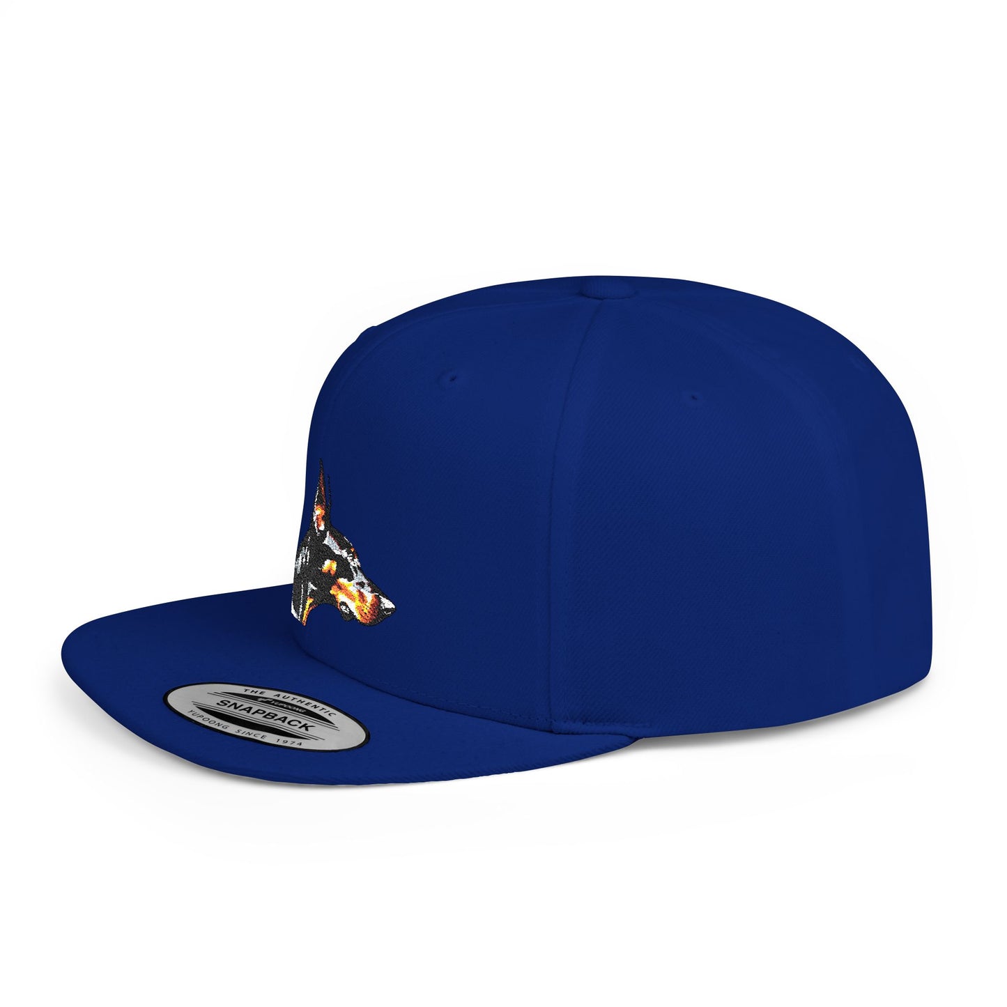 Doberman 5 Embroidered Flat Bill Snapback