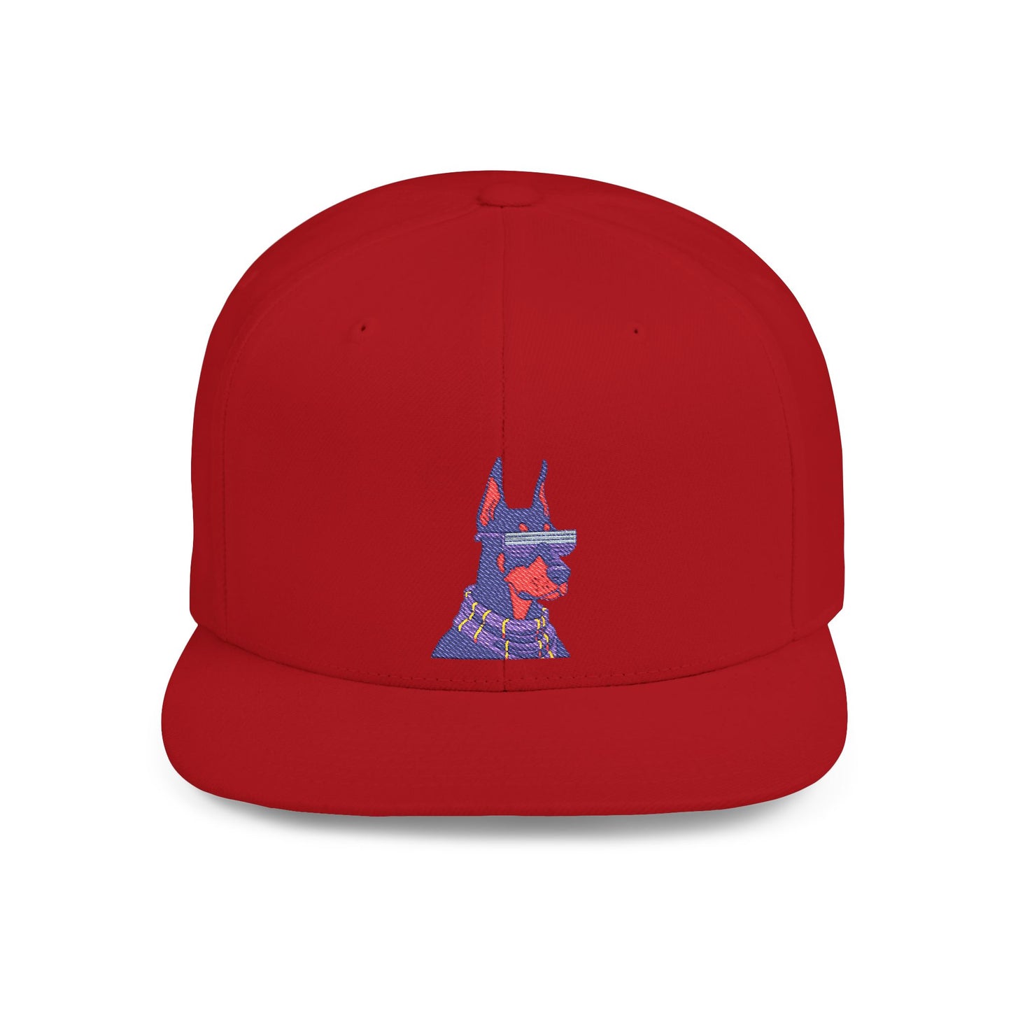 Doberman 2 Embroidered Flat Bill Snapback