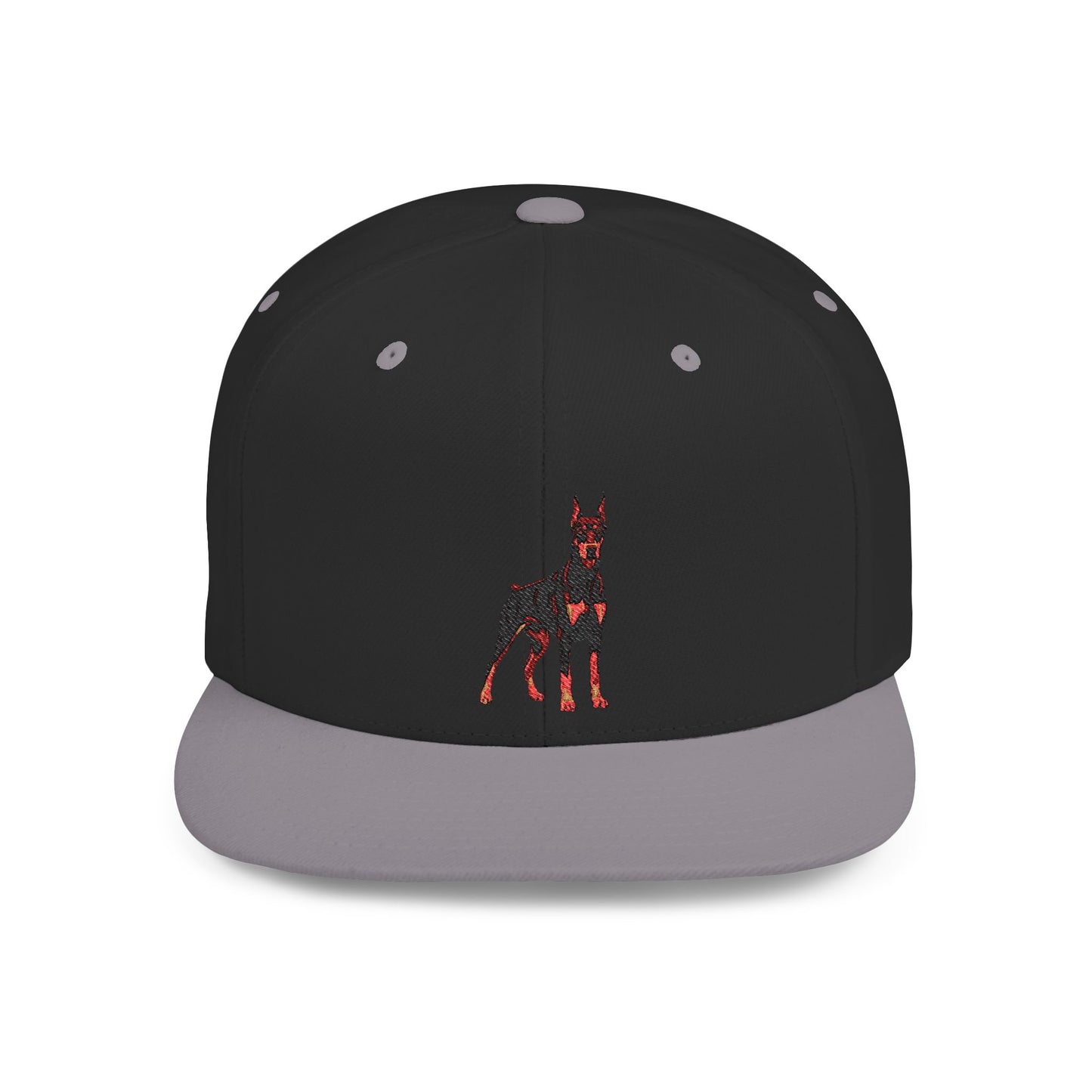 Doberman 6 Embroidered Flat Bill Snapback