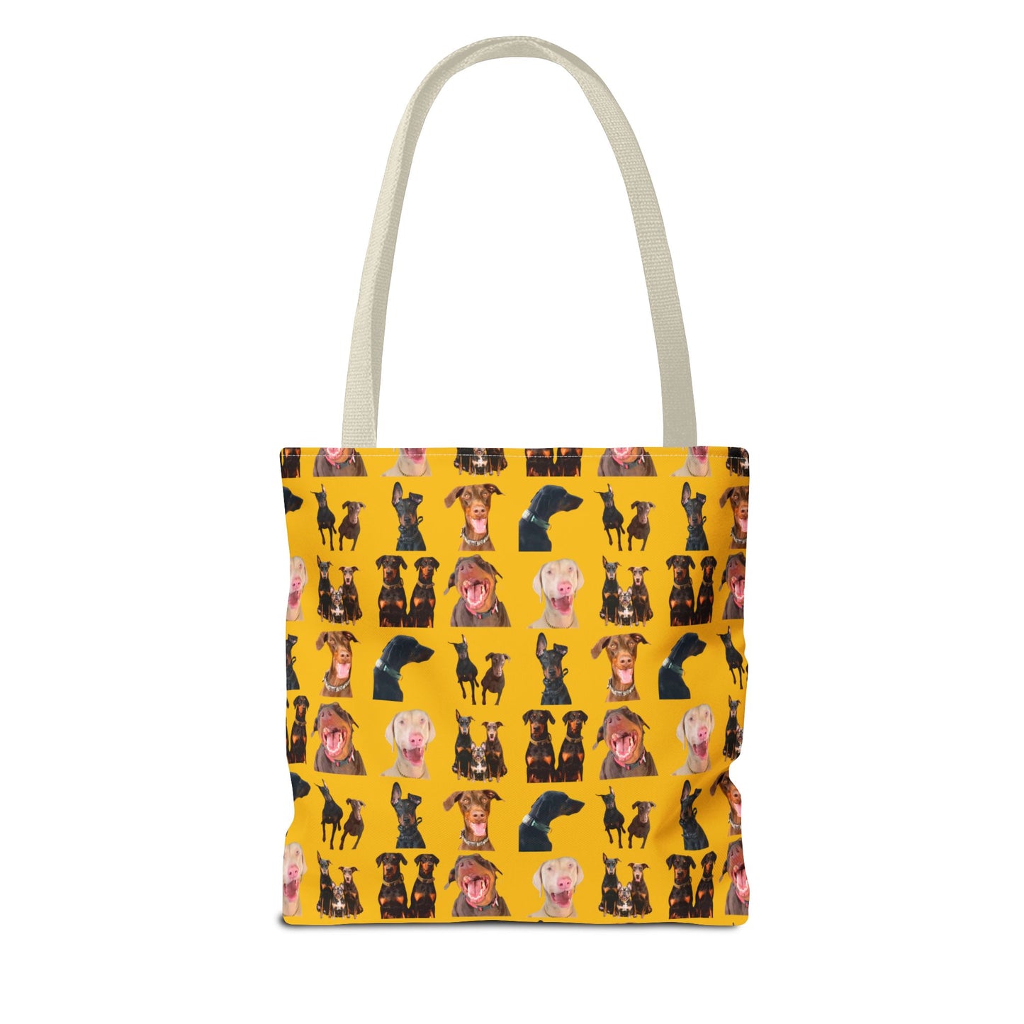 Edition 9 Doberman Model Pattern Yellow Tote Bag