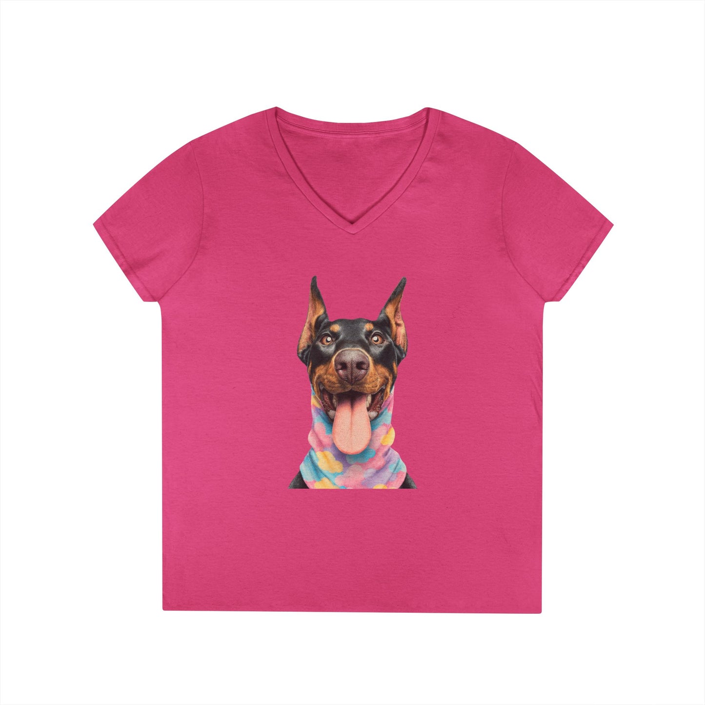 Doberman 1 V-Neck Tee Shirt for Women