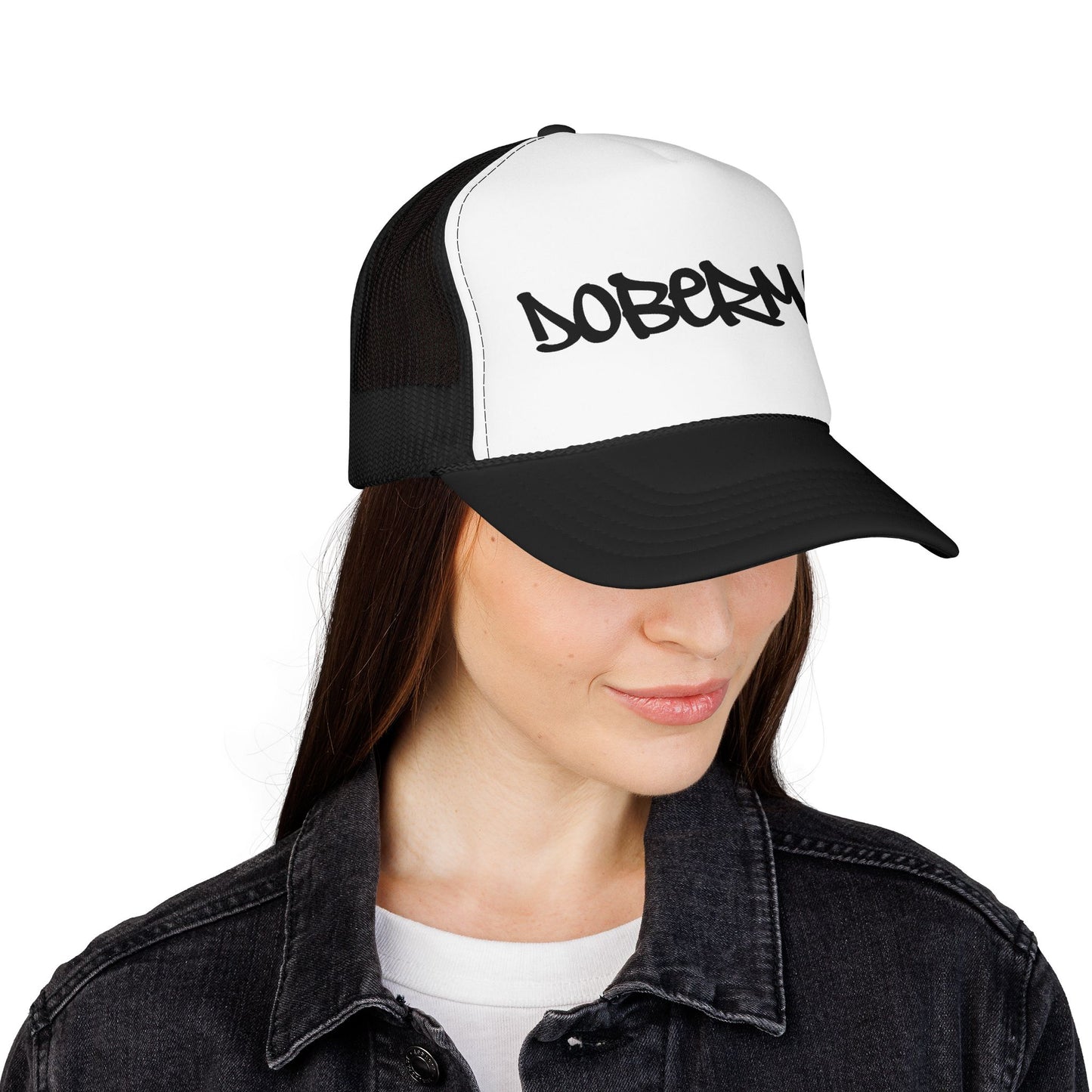 Doberman Graffiti Foam Trucker Hat Made in USA