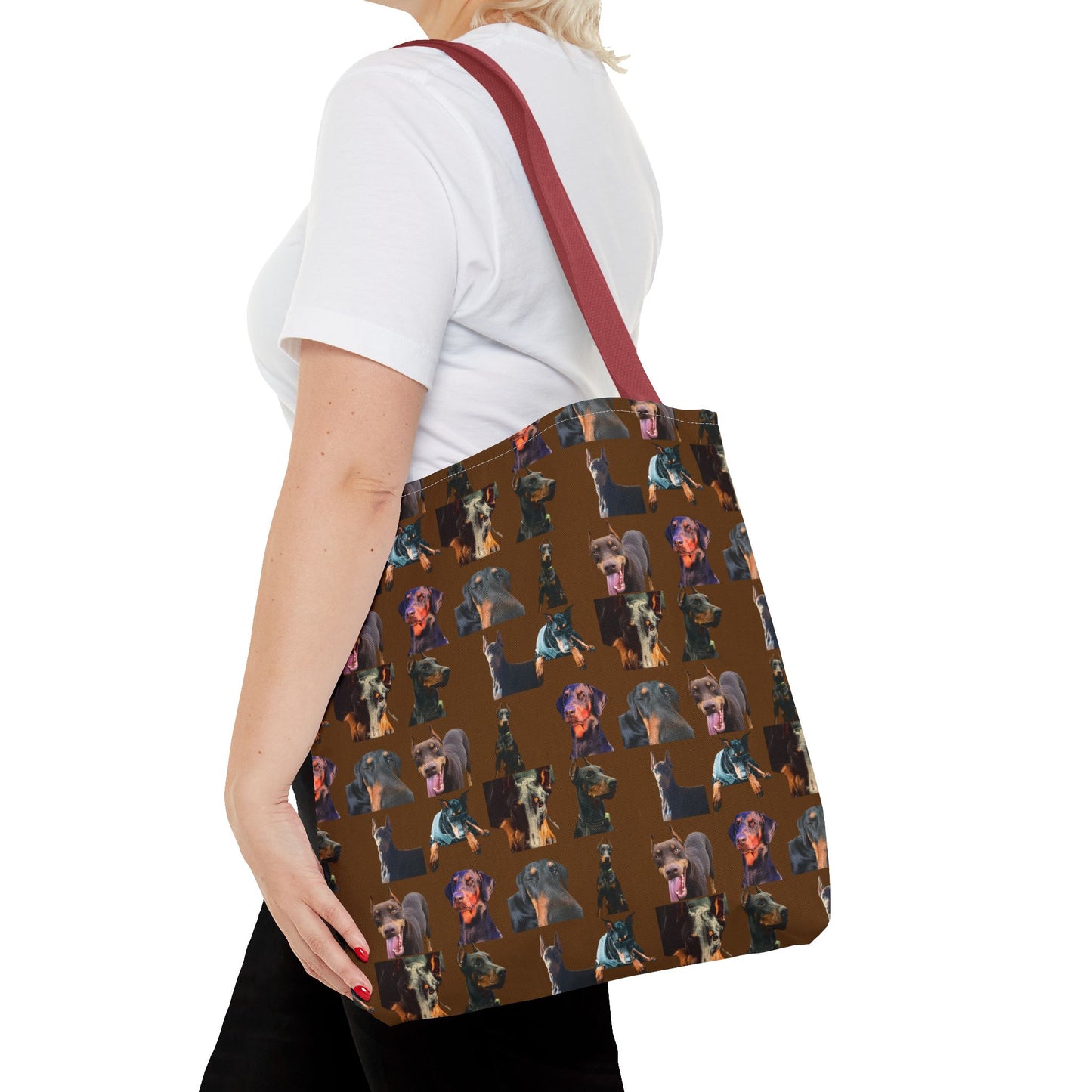 Edition 3 Doberman Model Pattern Brown Tote Bag